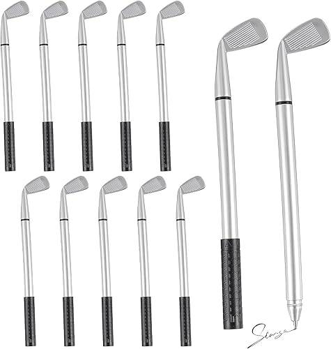 12 bolígrafos de golf, bolígrafos de golf, divertidos bolígrafos de golf para club, tinta de gel negra para estudiantes, oficina, regalos de fiesta