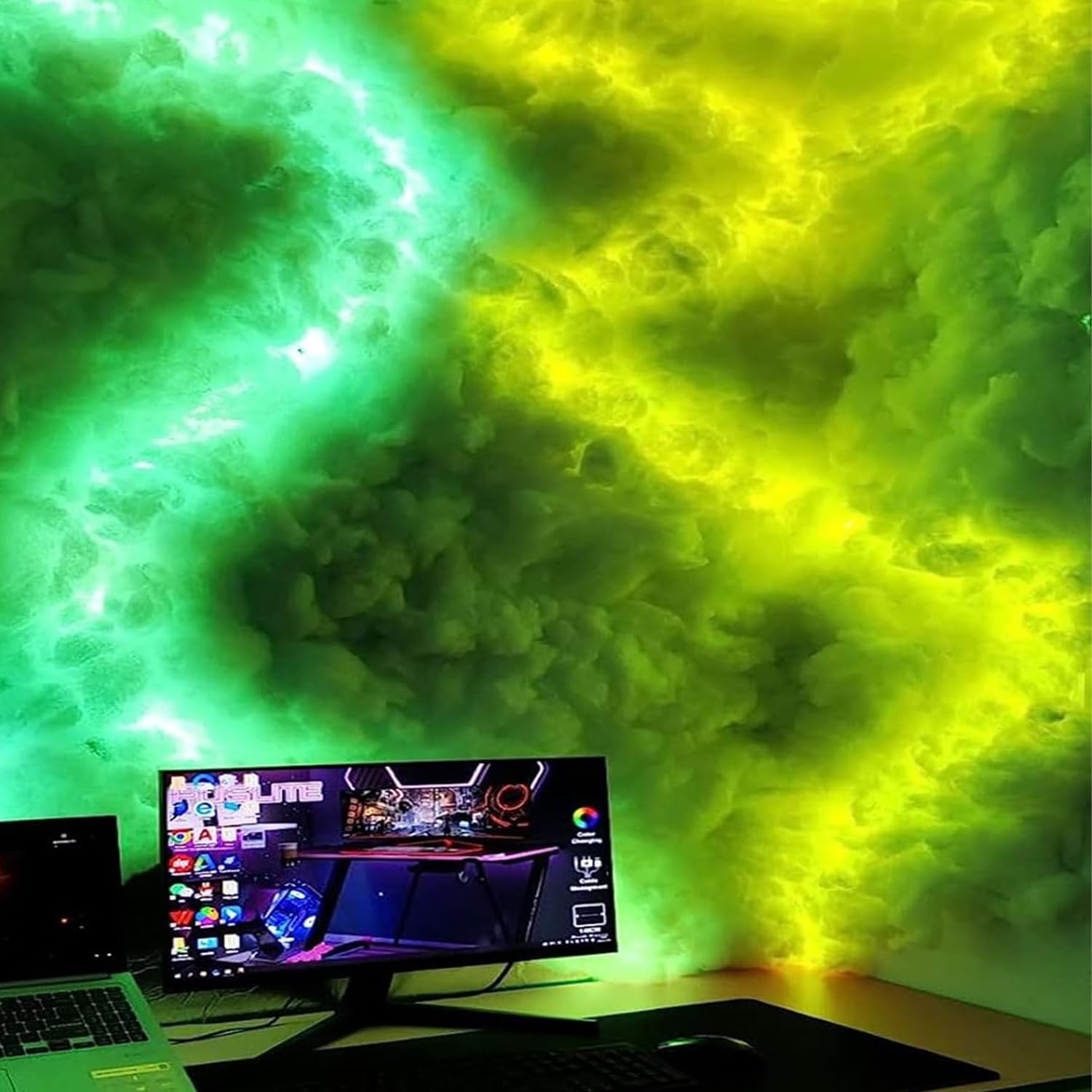 Luces LED 3D de Nube Grande, lámpara de Nube Colorida RGB Thunder, Luces de Nube Creativas de Bricolaje, luz de Noche de atmósfera de Barra de luz de Pared, para Decoraciones,5m/16ft