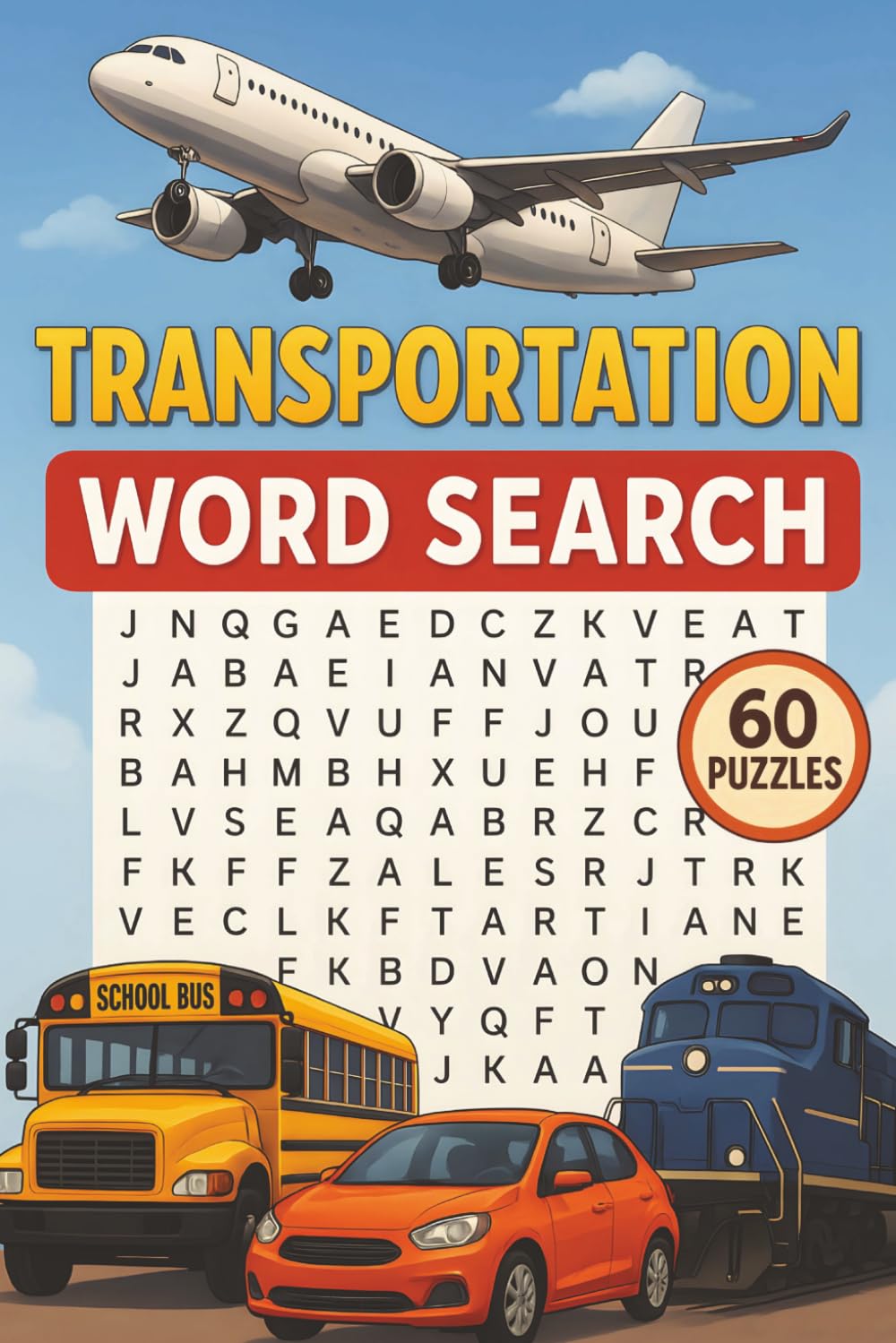 Transportation Word Search: 60 Fun Puzzles Featuring Cars, Trains, Planes, Ships, Public Transit, and Future Vehicles