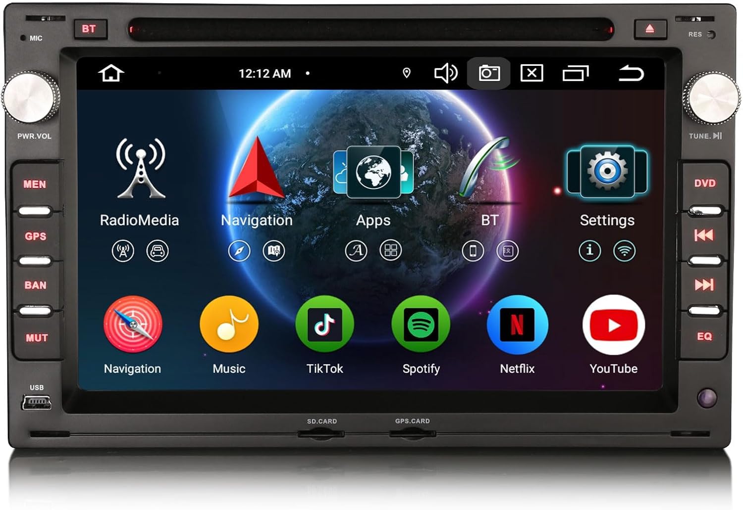 Erisin 8-Core Android 16 4GB+64GB GPS Navegación Radio Coche Bluetooth para VW Polo Passat Golf 4 Sharan Lupo T5 Multivan SKODA Octavia SEAT Ibiza 6L 7" Estéreo CD CarPlay Android Auto WiFi DSP Canbus