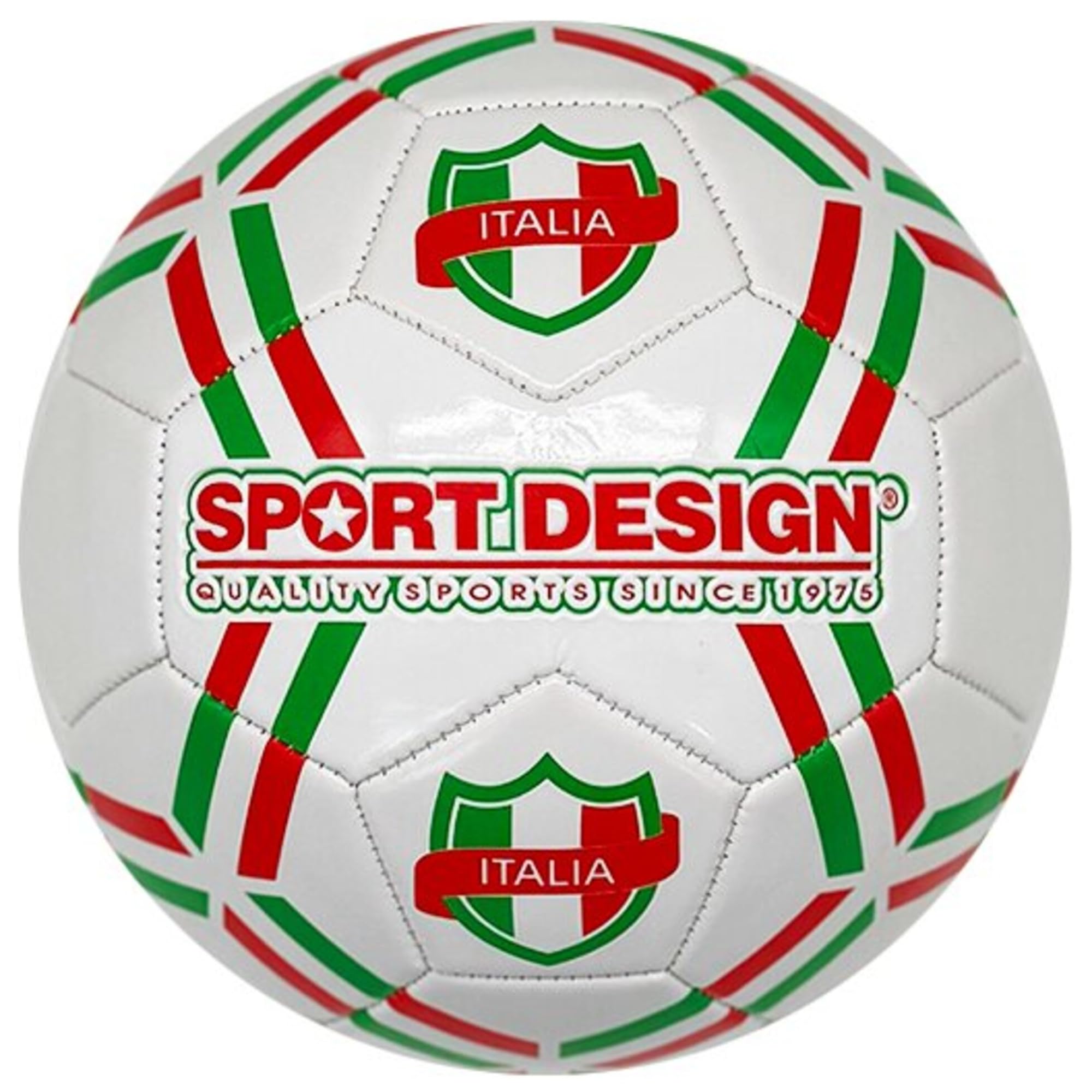 Sport Design: Pallone da calcio - Italia - Internazionale Country Team Design: Bianco-Verde-Rosso Italia, Cucito 32 Pannelli, Ufficiale Misura 5, Pelle Sintetica