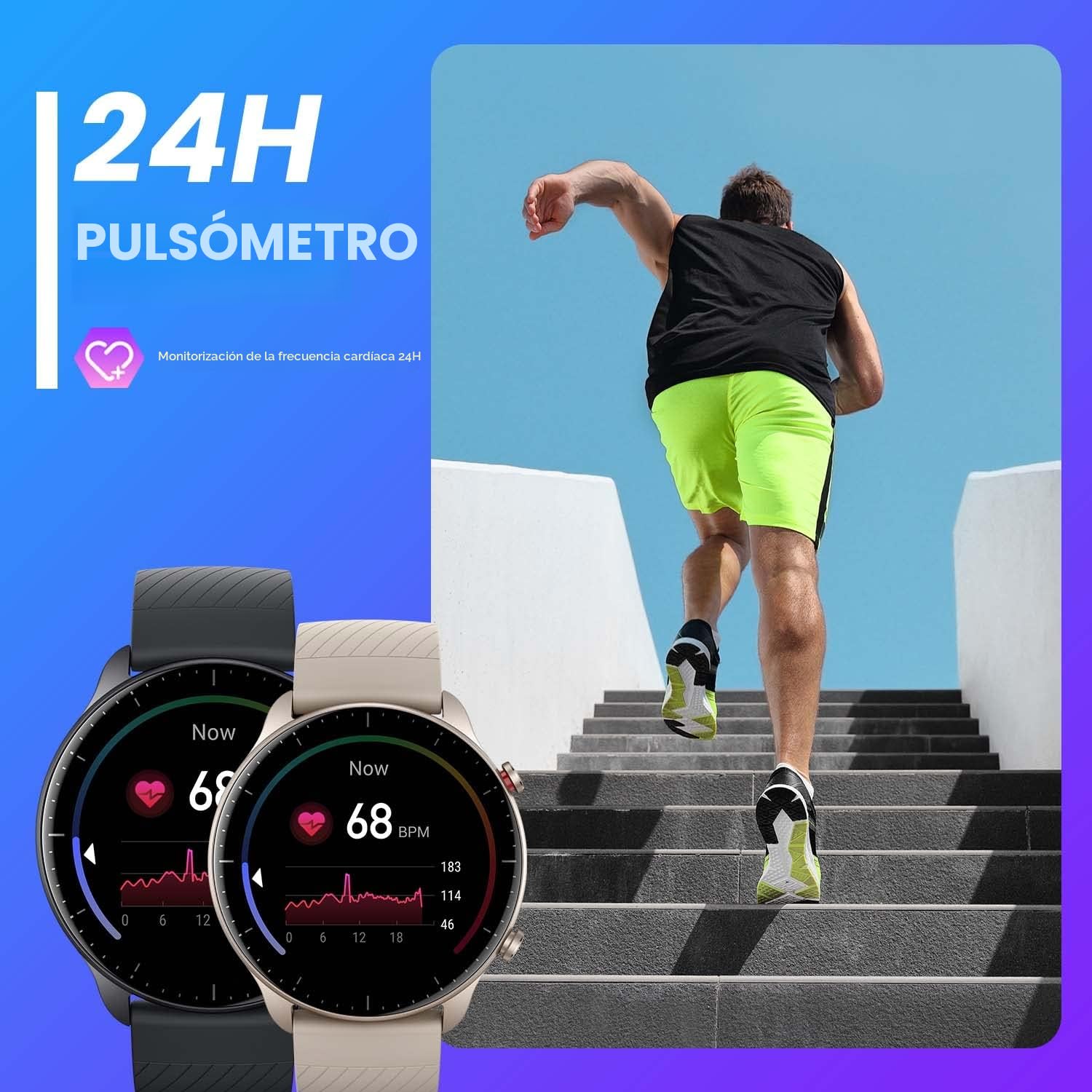 [2022 New versión] Amazfit GTR 2 Smartwatch con Llamada Bluetooth 90 + Modos Deportivos Rastreador de Actividad Frecuencia Cardíaca Monitor SpO2 Almacenamiento de Música 3 GB Alexa Incorporado
