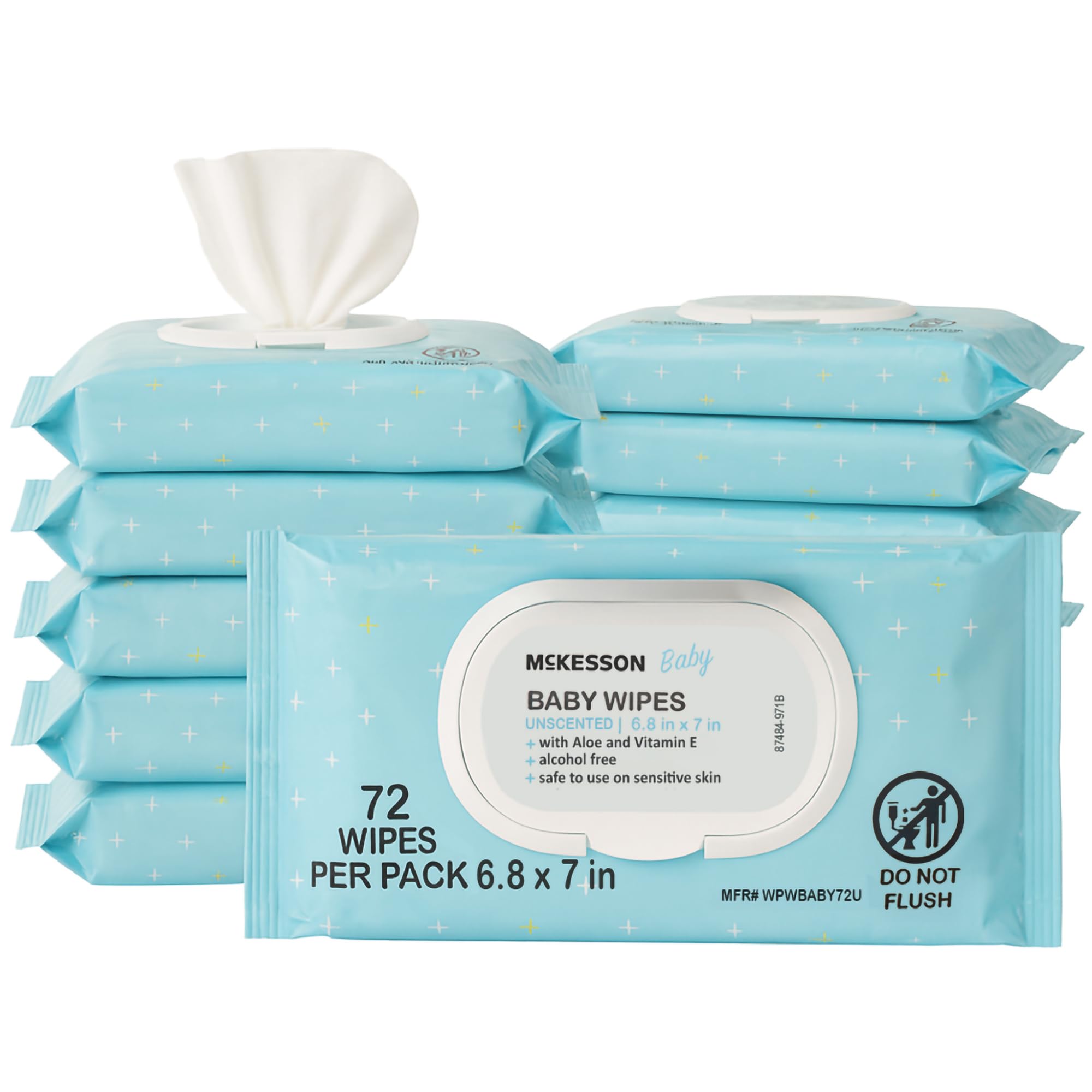 Amazon.com: McKesson Baby Wipe with Aloe and, 6.8 x 7 in, 864