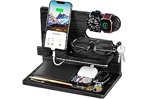 Personalized Wooden Phone Docking Station: A Thoughtful Gift for Dad, Husband, or...