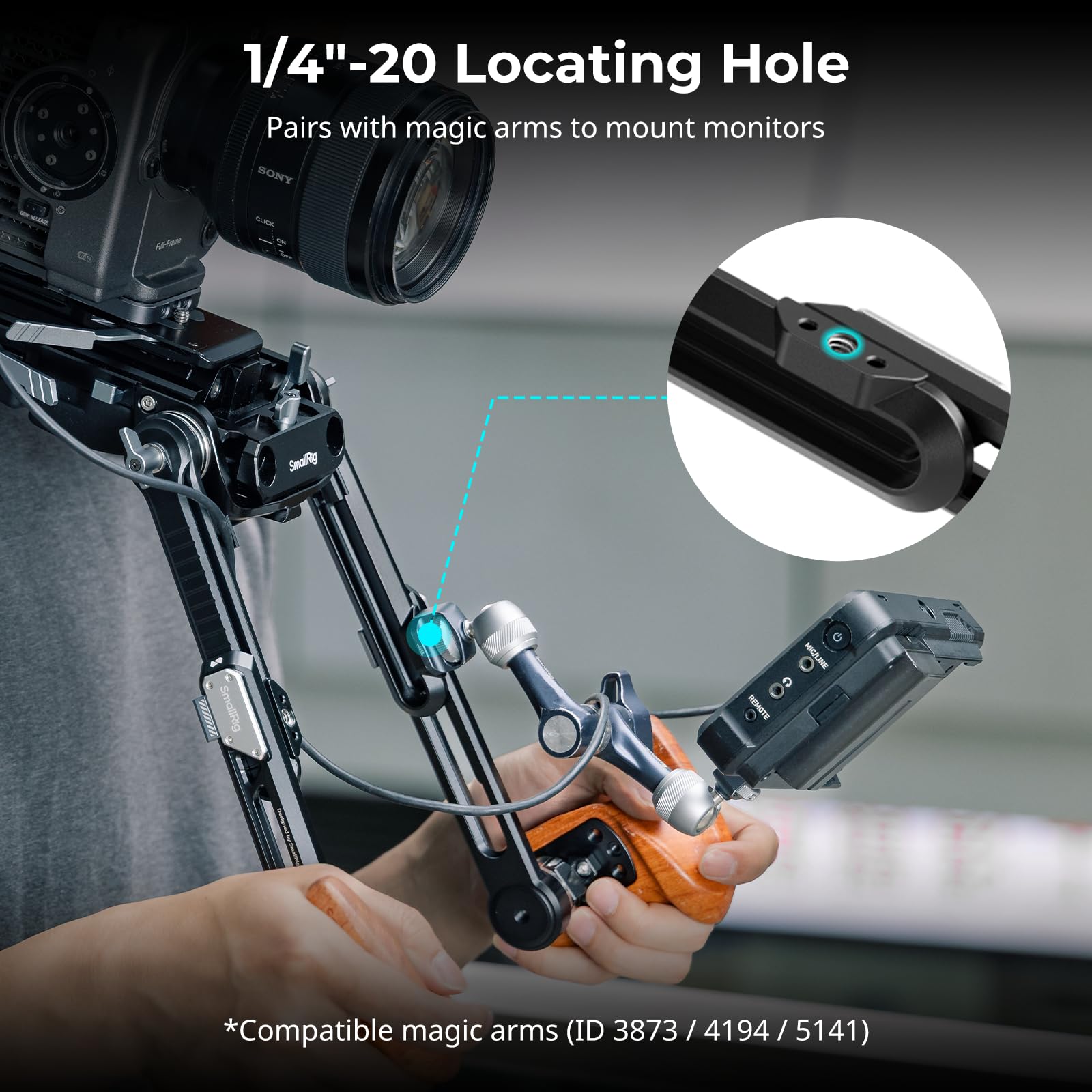 SMALLRIG Adaptador de Extensión de Brazo con Rosetón M6 para ARRI, Ajuste Rápido de Longitud con un Solo Toque, Paquete de 2-5206