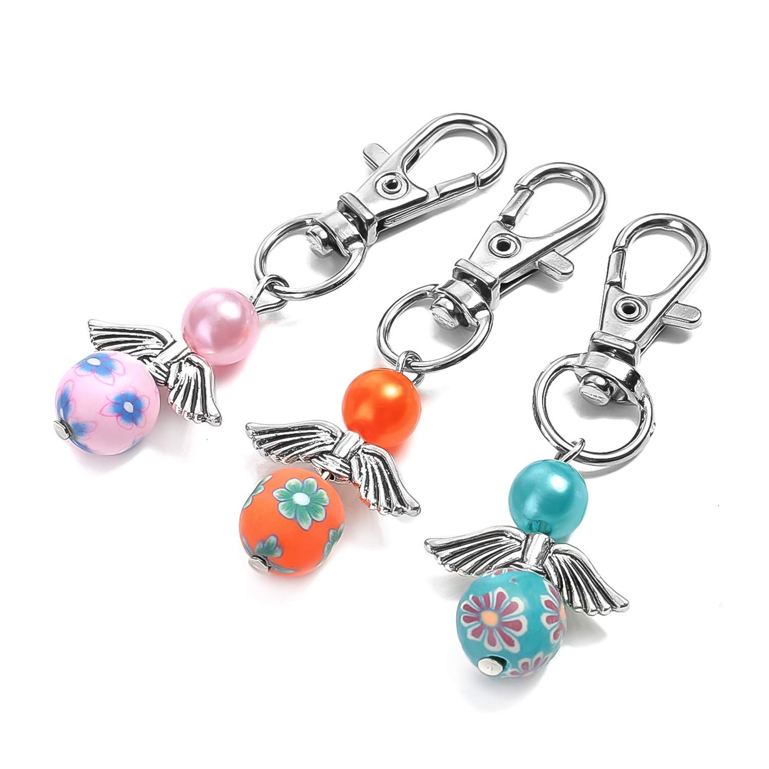 DAHI Set Fai Da Te 60 Portachiavi Angelo Custode – Ciondoli Con Perline E Accessori – Bomboniere Per Battesimo, Comunione, Matrimonio, Compleanno - 2