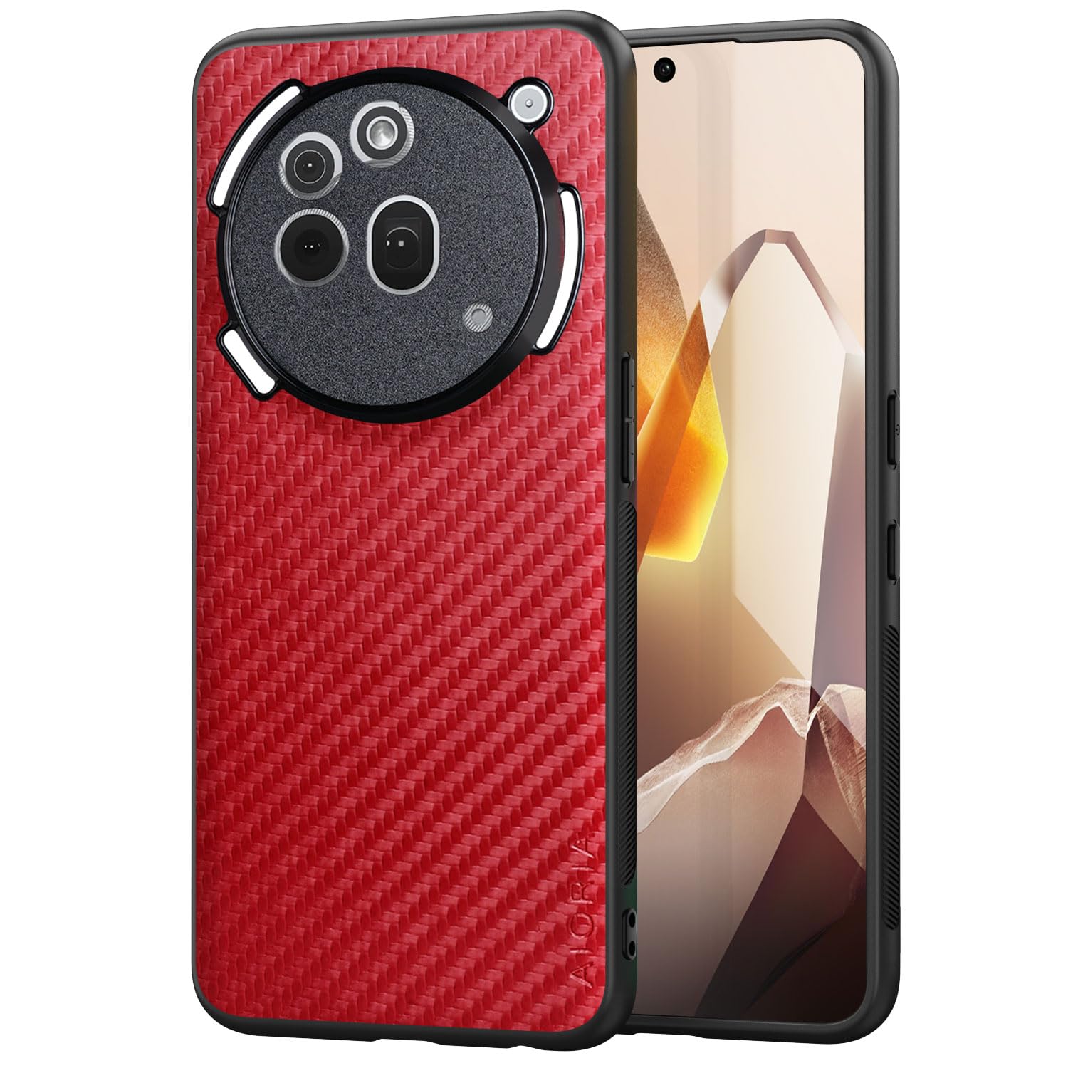 for Nothing Phone 3a Pro case Carbon Fibre Texture Shockproof Slim Case Non-Slip Full Body Protective Phone Case (Red, for Nothing Phone 3a Pro)
