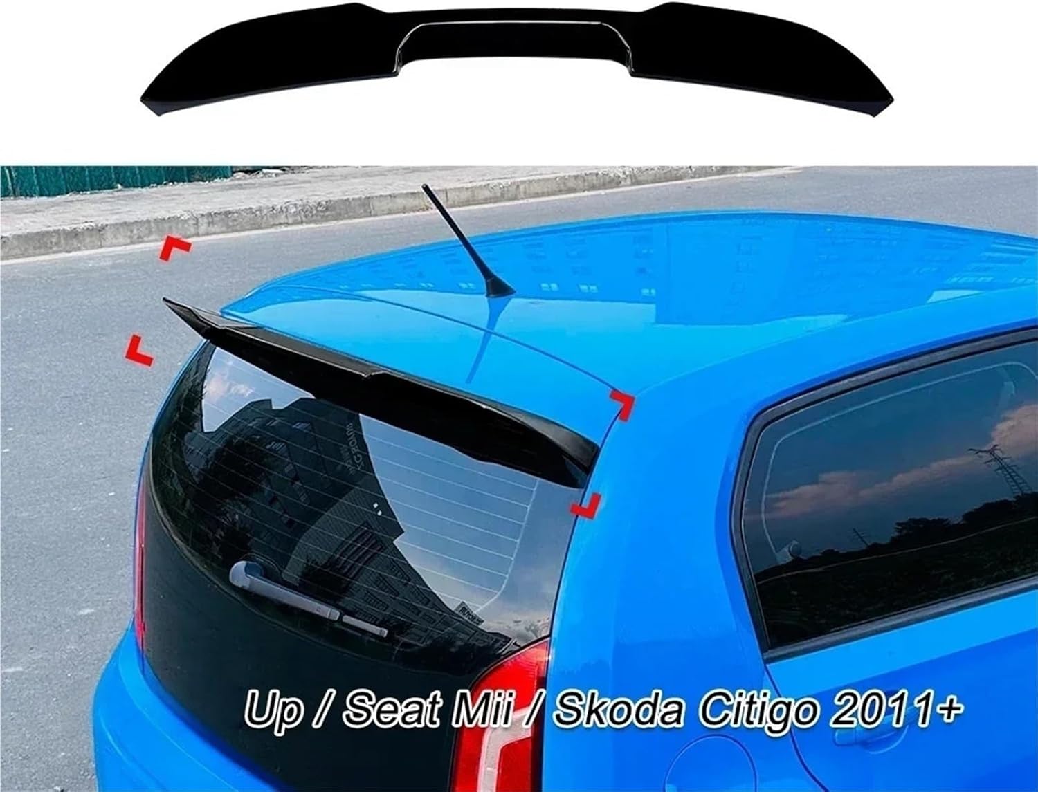 Car Rear Spoiler Wing Styling Trunk Roof Wing Body Kit Tuning Accessories Compatible for VW Up/Seat MII/Skoda Citigo 2011+