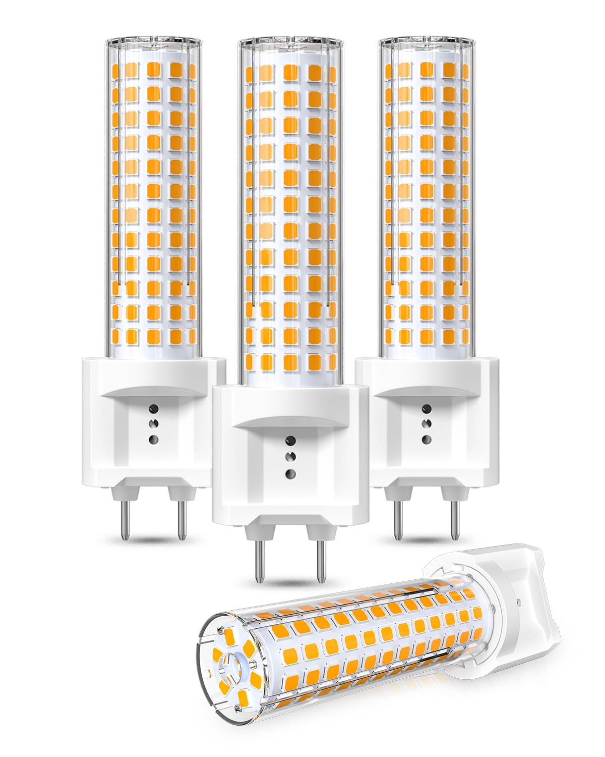 Klarlight G12 LED Light Bulb, 15W Warm White 3000K Bi-Pin Base Corn Bulb, 150W Ceramic Metal Halide Lamp Replacement for Chandelier, Garden, Garage, Warehouse, Factory Lighting (4-Pack)