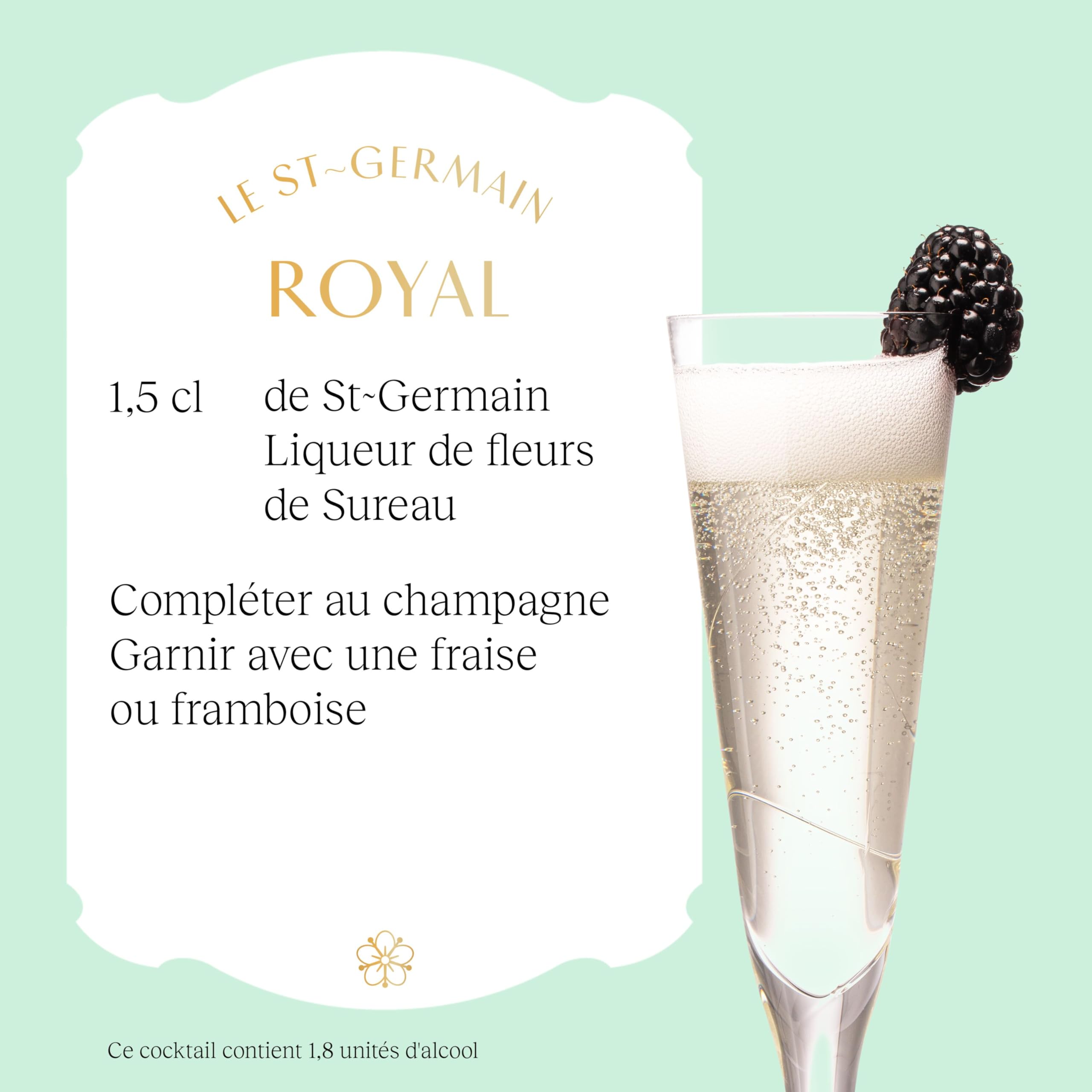 St-Germain Liqueur Française élaborée aux fleurs de sureau, 20 % vol., 50 cl/500 ml, fraîchement cueillies à la main, sans arômes artificiels