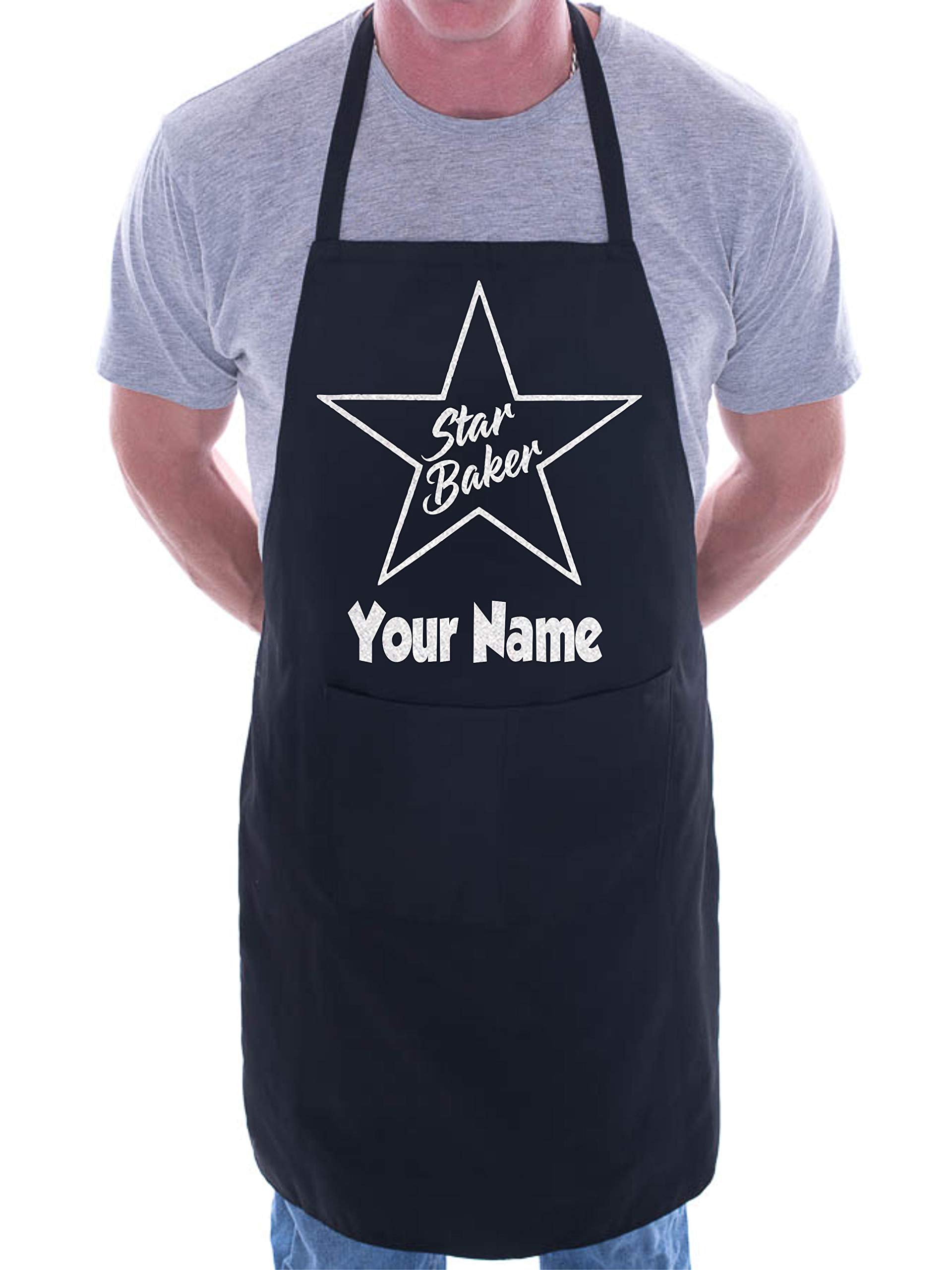 Print4U Star Baker Put Your Name Here Personalised Chef BBQ Apron Black