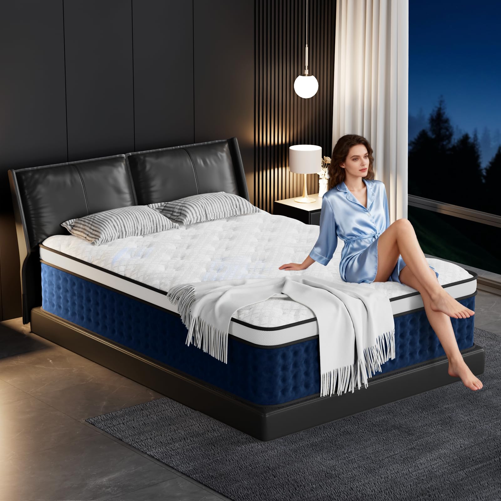 PUBPLON Queen Mattress, 14 Inch Hybrid