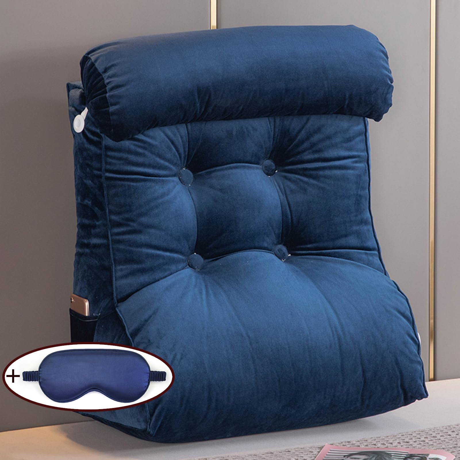 Coussin De Lecture Avec Accoudoirs XIBANY - 75x40x50 Cm - Velours Doux Ou Soie Fraîche - Rembourrage Coton PP - Pour Lit, Canapé, Bureau
