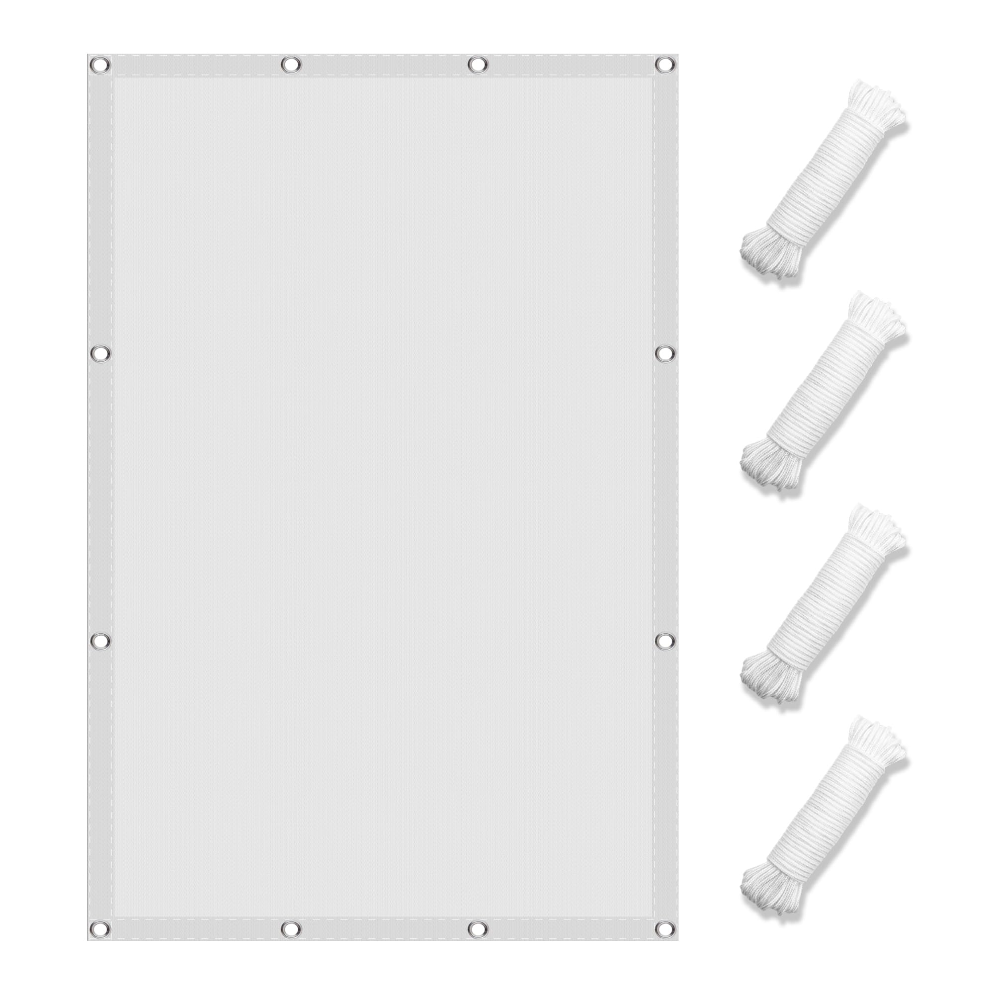 Voile d'ombrage blanc indéchirable pour stopper la chaleur et la pluie sur le balcon