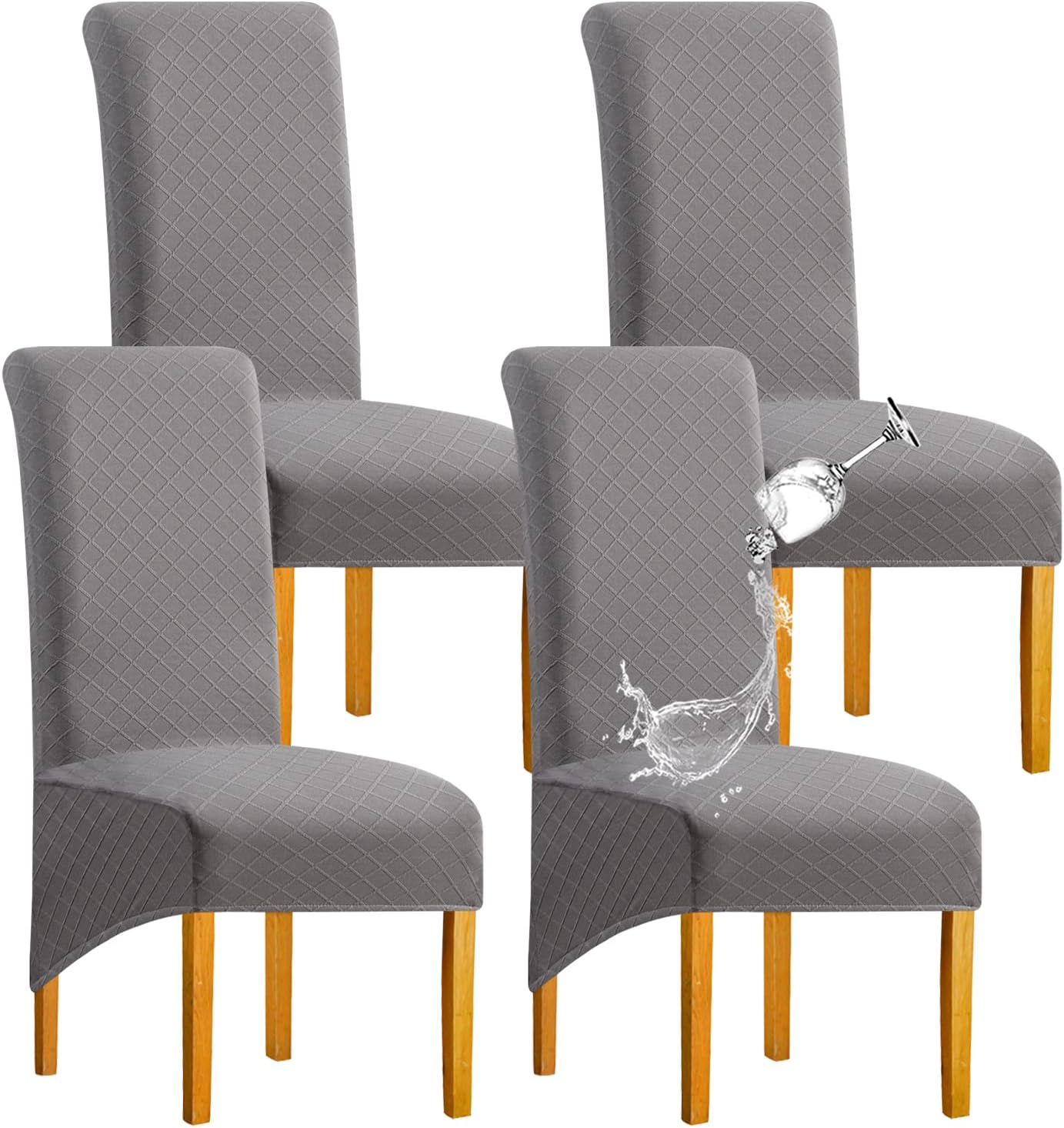 SHENGYIJING Large Dining Chair Covers Stretch Spandex Jacquard High