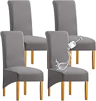 Vista 50 de Juego de 6 fundas impermeables para sillas de comedor extragrandes (caqui, juego de 6 XL))