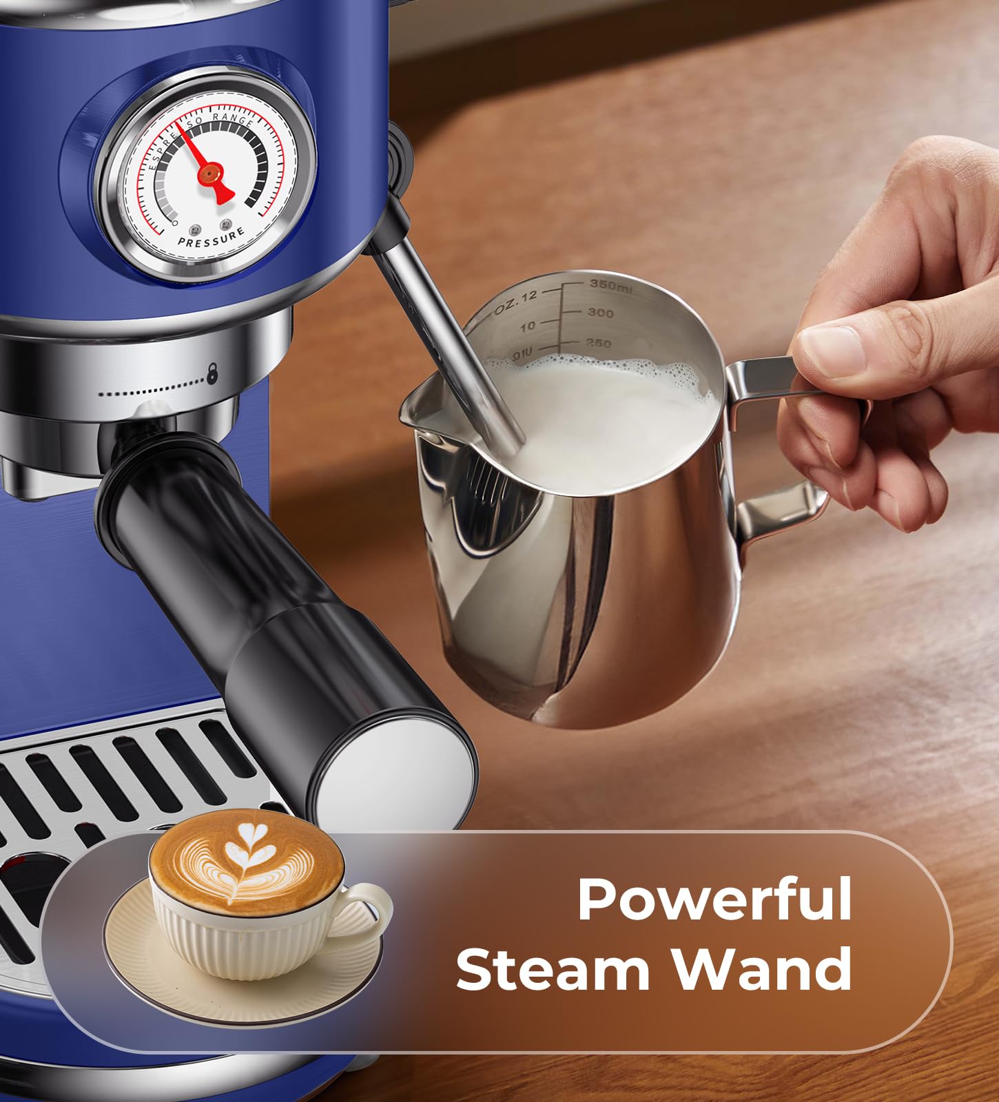 atatix 20 Bar Espresso Machine with Milk Frother, Compact Espresso Maker view 6