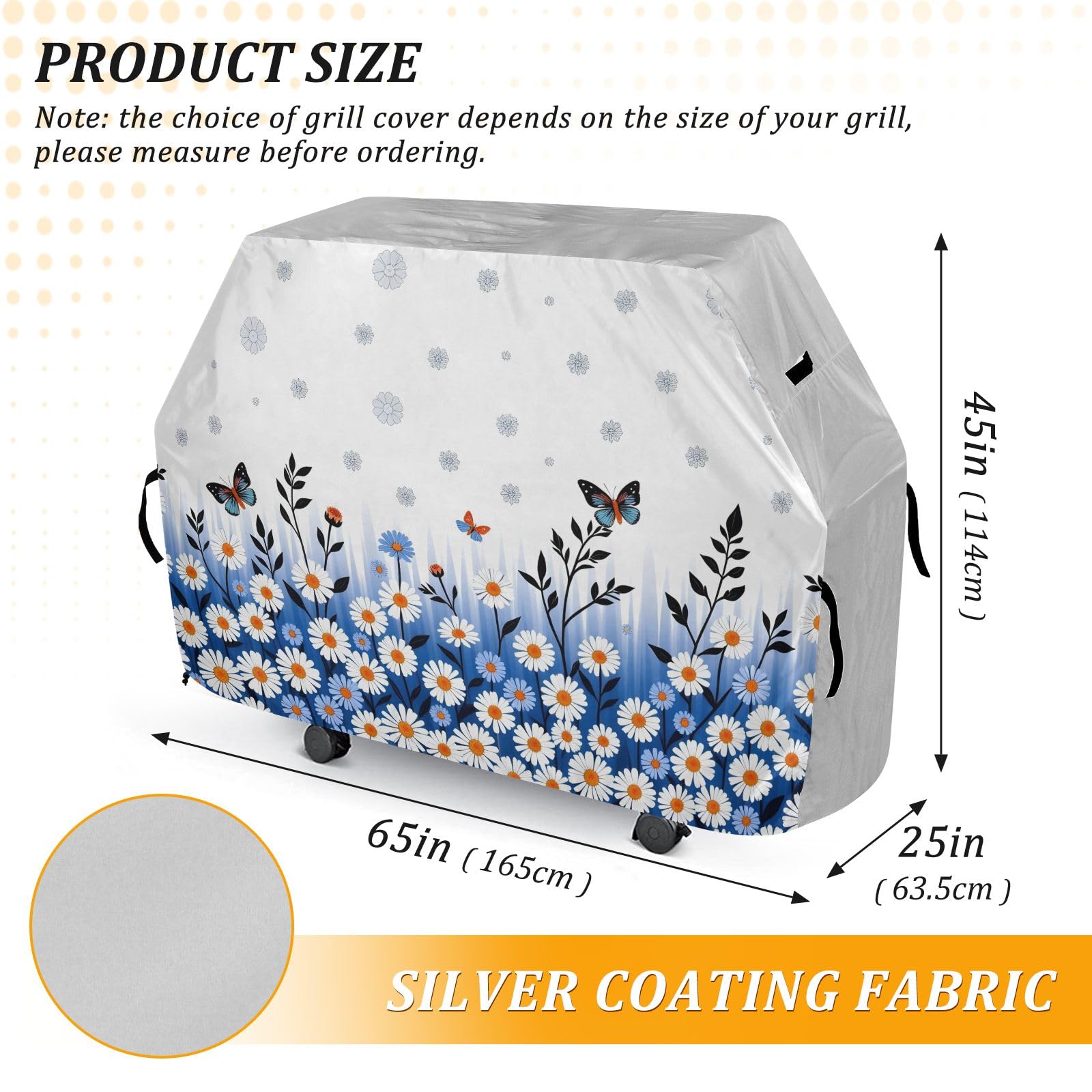 Daisy Blue - Funda para barbacoa impermeable y resistente al aire libre