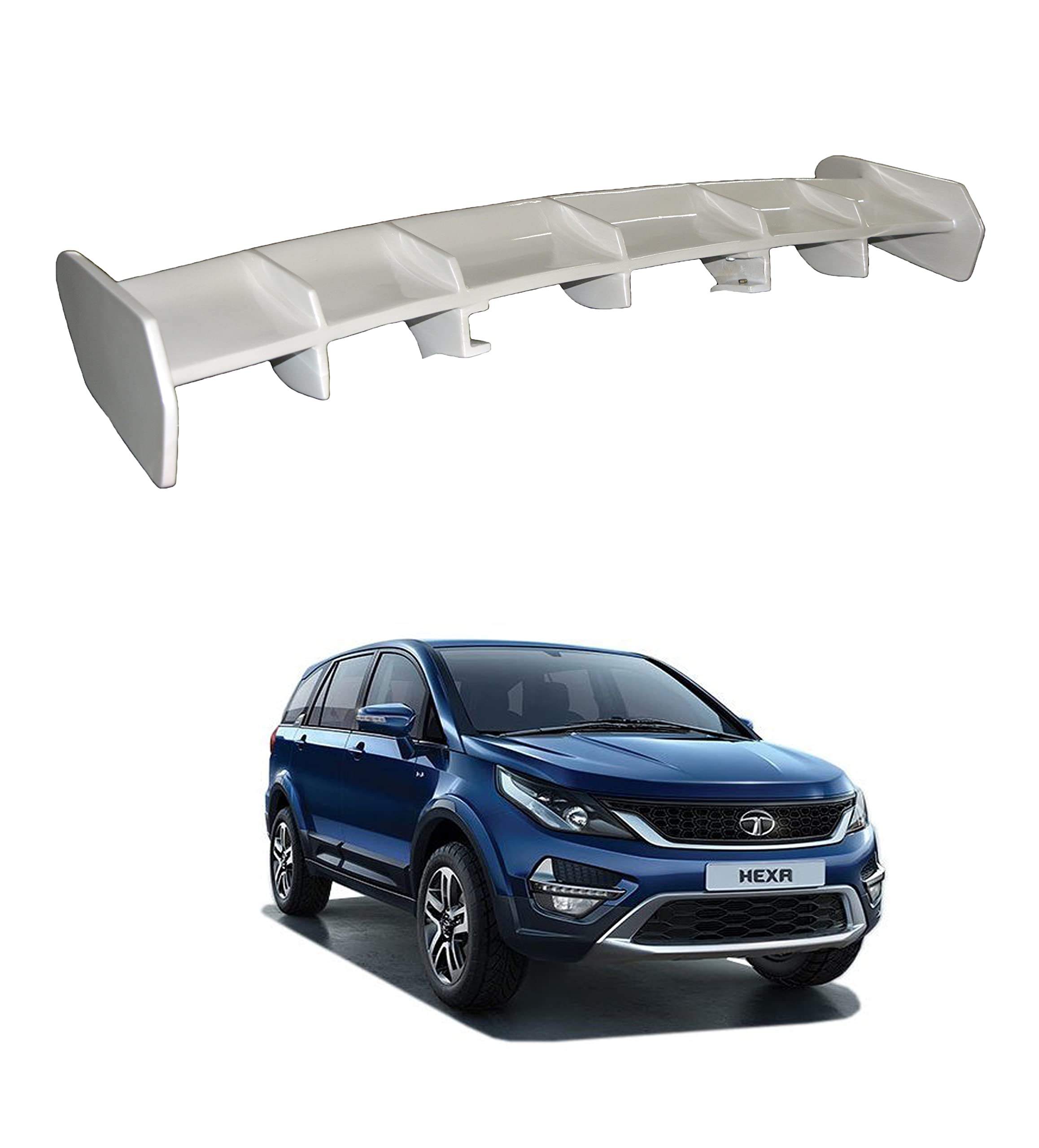 Back2Tracks - B2T AUTOMOTIVE® Car Spoiler Compatible with Tata Hexa (Unpainted - Ps Grey color) Car Spoiler with Light Weight Fiber Reinforced Plastic (FRP) Drilling Required.