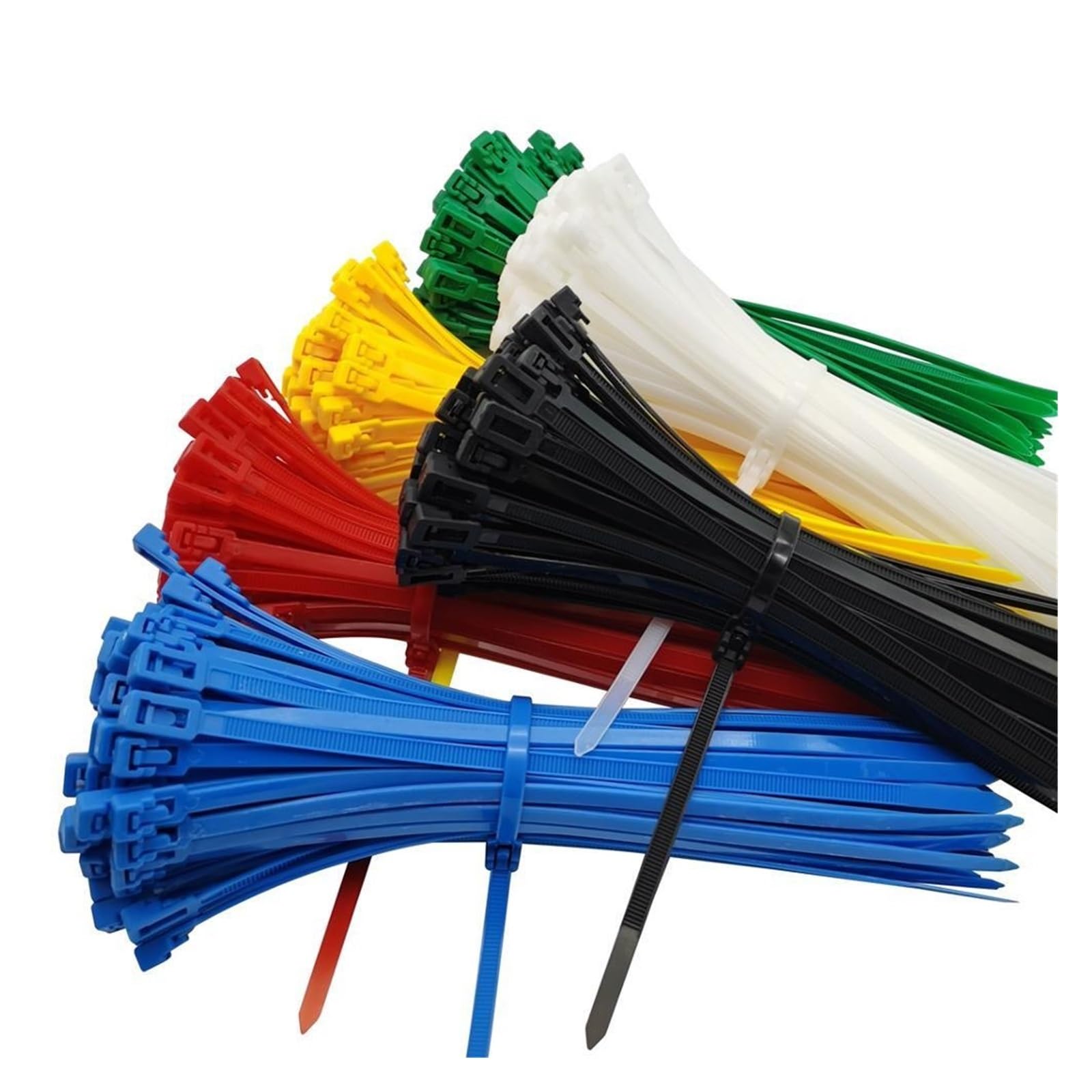 Bridas de nailon, bridas para cables, Bridas de nailon de colores con bucle de plástico de 5 x 200 mm, liberables, for cables.(Green,50 PCS)