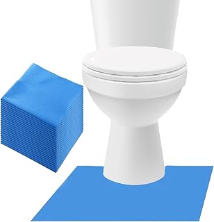 mtorpt 20-Pack U-Shaped Disposable Toilet Mats - Super Absorbent Urine Floor Protectors, Anti-Slip, Reusable, 24x22 Inch