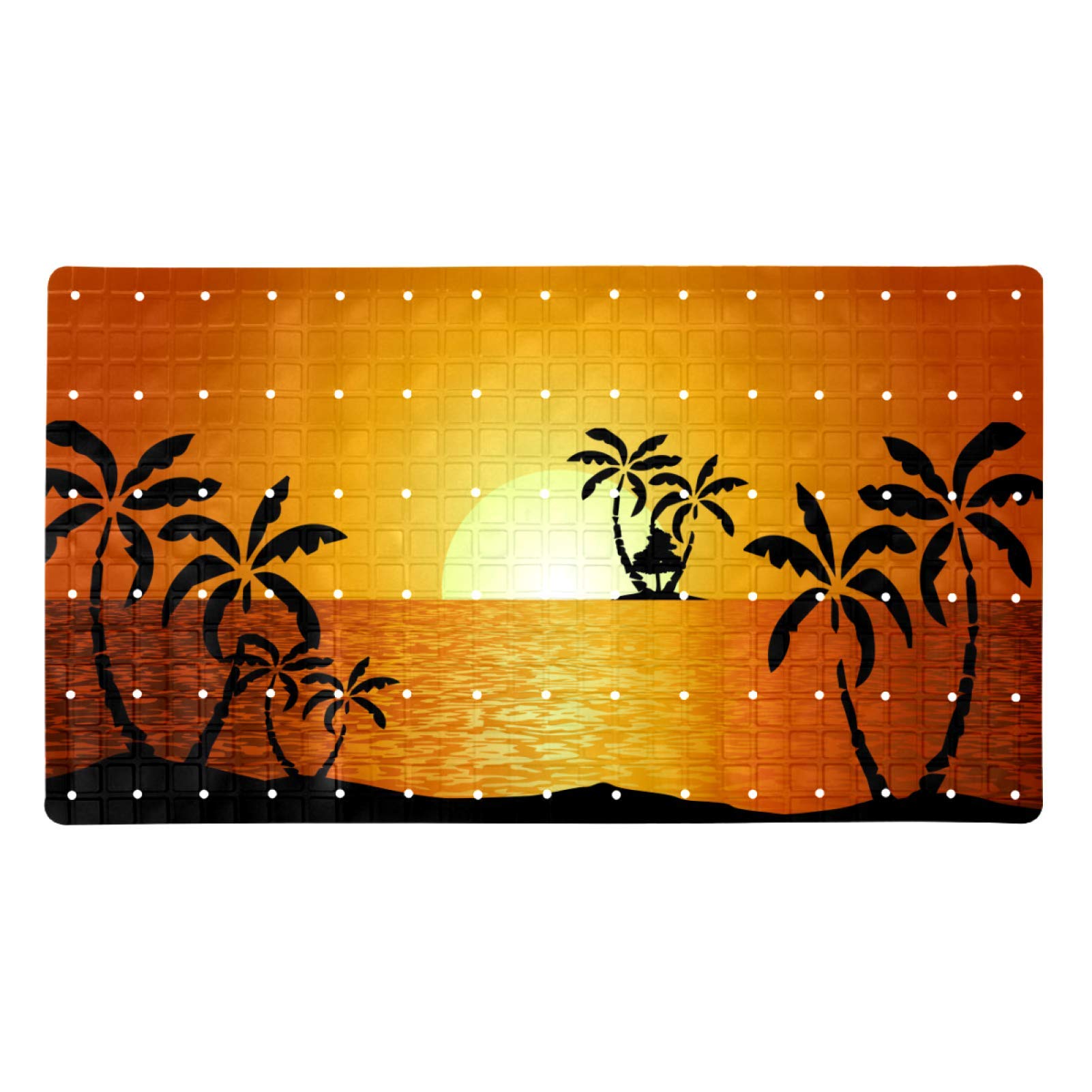 Tapis de bain antidérapant Palm Sunset 71 x 40 cm contre les chutes sous la douche