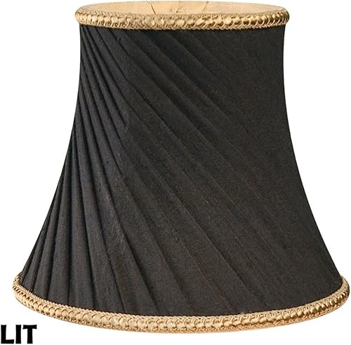 Miniatura 3 de Royal Designs, Inc. Pantalla de lámpara de campana torcida con adornos decorativos CS-507BLK, negro, 3 x 5 x 4.5