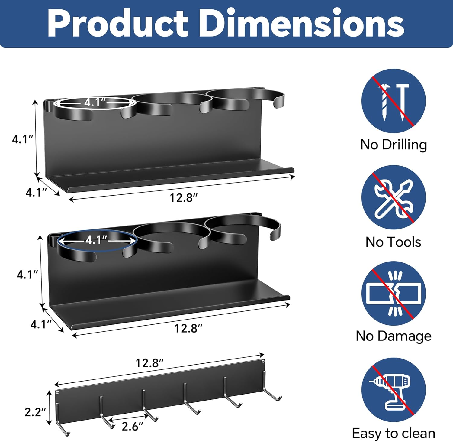 Strong Magnetic Cup Holder for Stanley 20/30/40 oz, Tumbler Organizer with Lid Rack for Fridge, up to 10 lbs, Kitchen Cabinet Storage for Stanley, Mug Cup Accessories