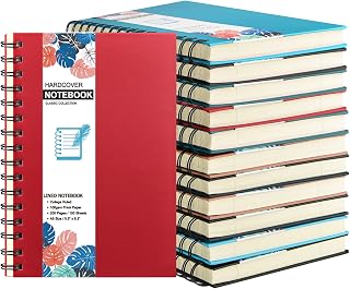 Mototo 12 Pack A5 Hardcover Spiral Notebook College Ruled Notebooks Colorful Journal Bulk Diary Planner Lined Travel Subject Writing Notepad for School Office Business Supplies, 8.3" x 5.5", 6 Colors