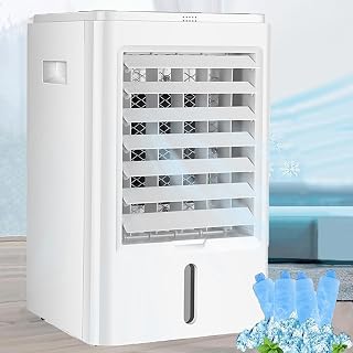 Aire Acondicionado PortáTil Para Coche, Minienfriador Evaporativo, Ventilador Silencioso 4 En 1 Con OscilacióN De 60° Y Control Remoto, 4 Paquetes De Hielo, Para Autocaravanas, SUV,12V