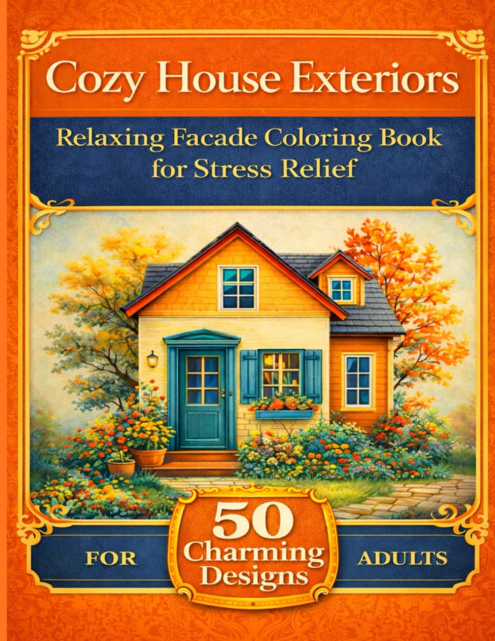 Cozy House Exteriors: Relaxing Home Facades Coloring Book for Adults