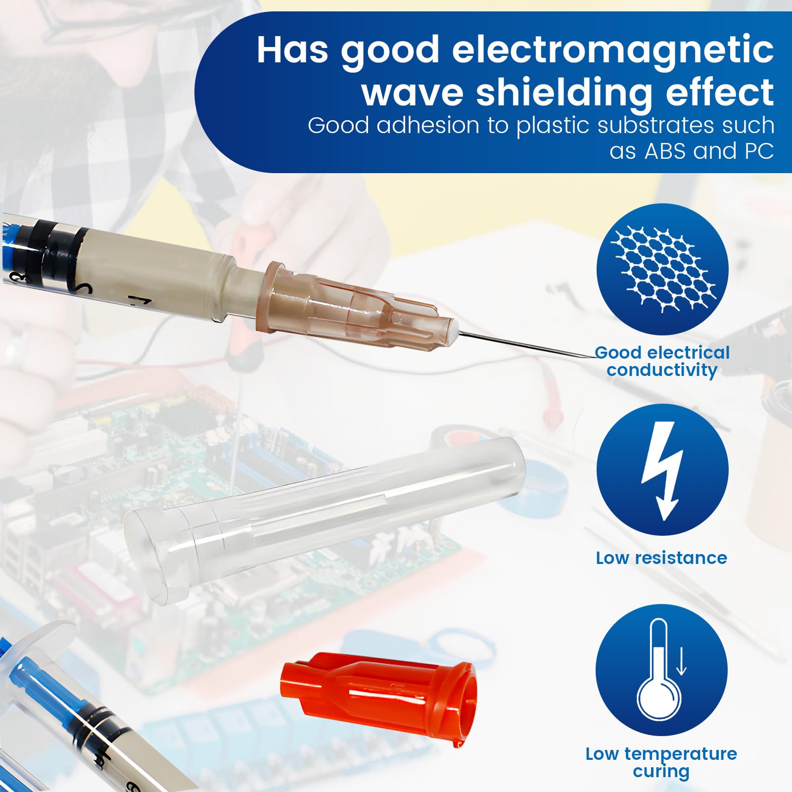 Vernice Conduttiva, Argento Conduttivo, 0,3ml Pasta d'Argento, Pasta D'argento Conduttiva per la Riparazione di Prodotti Elettronici Come Circuiti Stampati, Telecomandi, Tastiere, 3 Pezzi