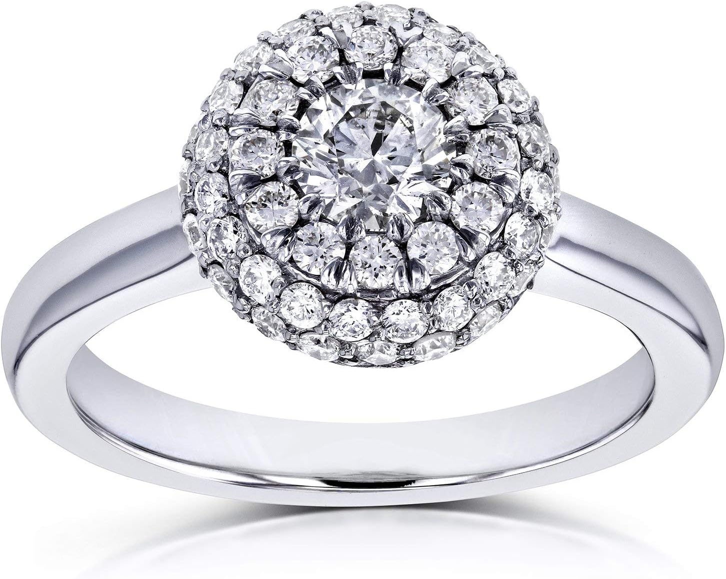 Kobelli Round Brilliant Diamond Dome Ring 4/5 CTW 14k White Gold