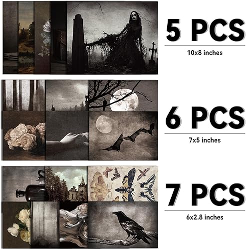 Miniatura 2 de 18 piezas de póster gótico de Academia oscura para pared, decoración del hogar, arte de pared estético, imágenes espeluznantes góticas, pósteres