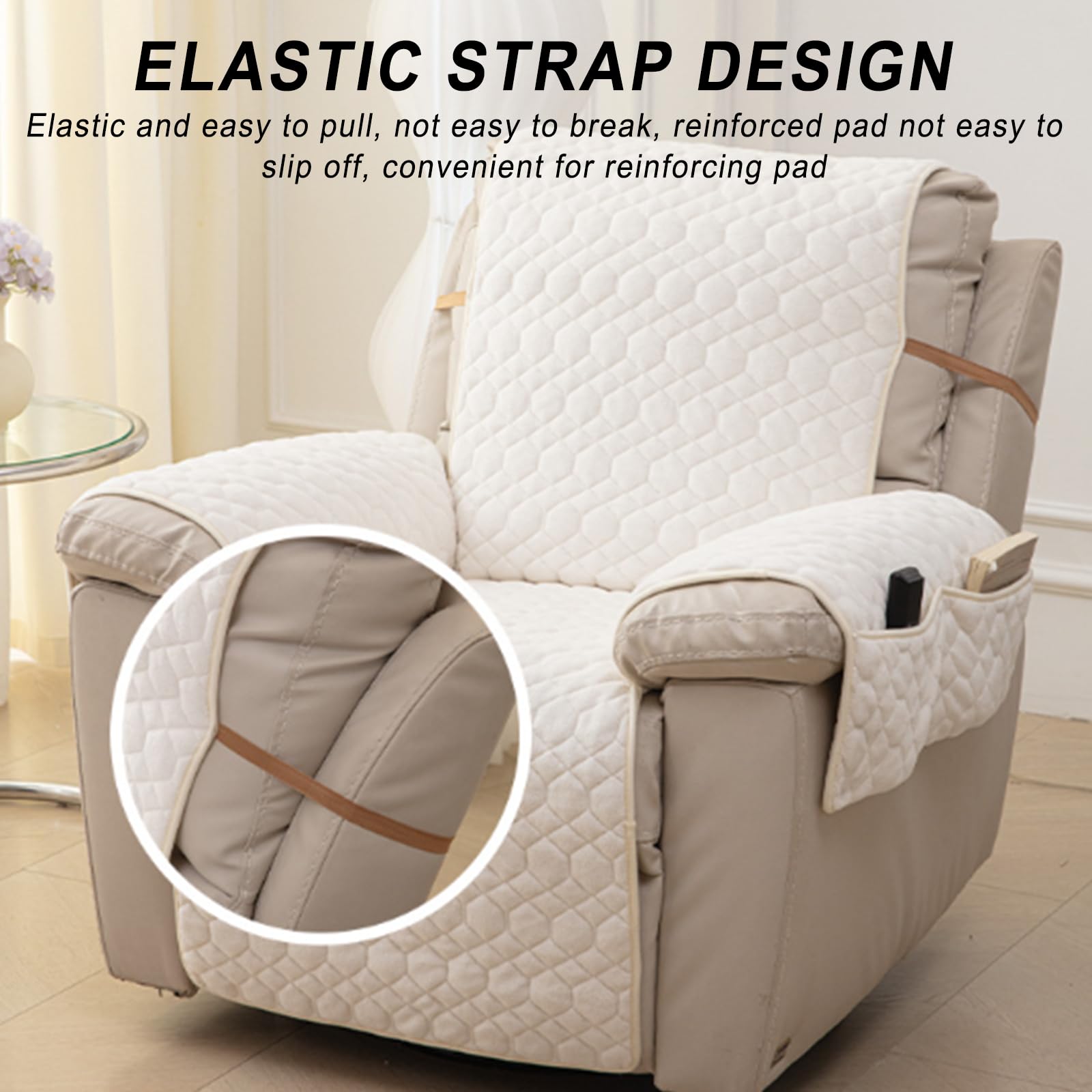 HOMEP - Funda para silla reclinable, antideslizante, suave y lavable, perfecta para niños y mascotas, se adapta a piel de 53 a 185 cm