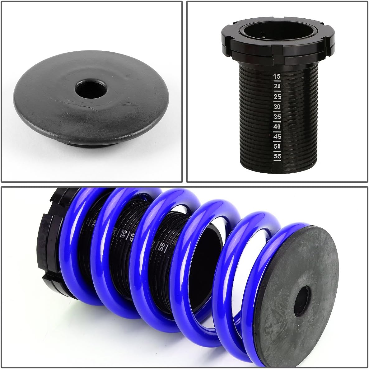 DNA MOTORING 4PCS Suspension Coilover Sleeves Spring Kit Compatible with 88-00 Civic / 93-97 Civic Del Sol / 88-91 CRX / 90-01 Integra, Blue, COIL-HC88-T44-BL