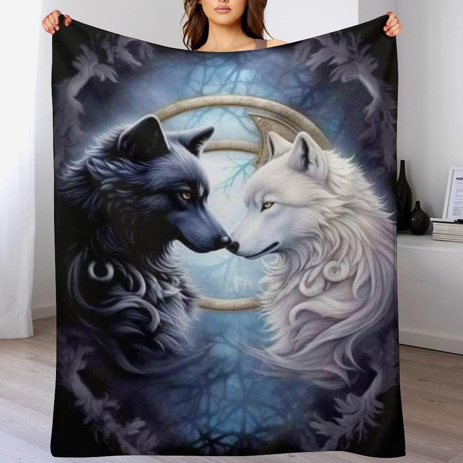 Couverture loup 3D le plaid flannel léger contre le froid