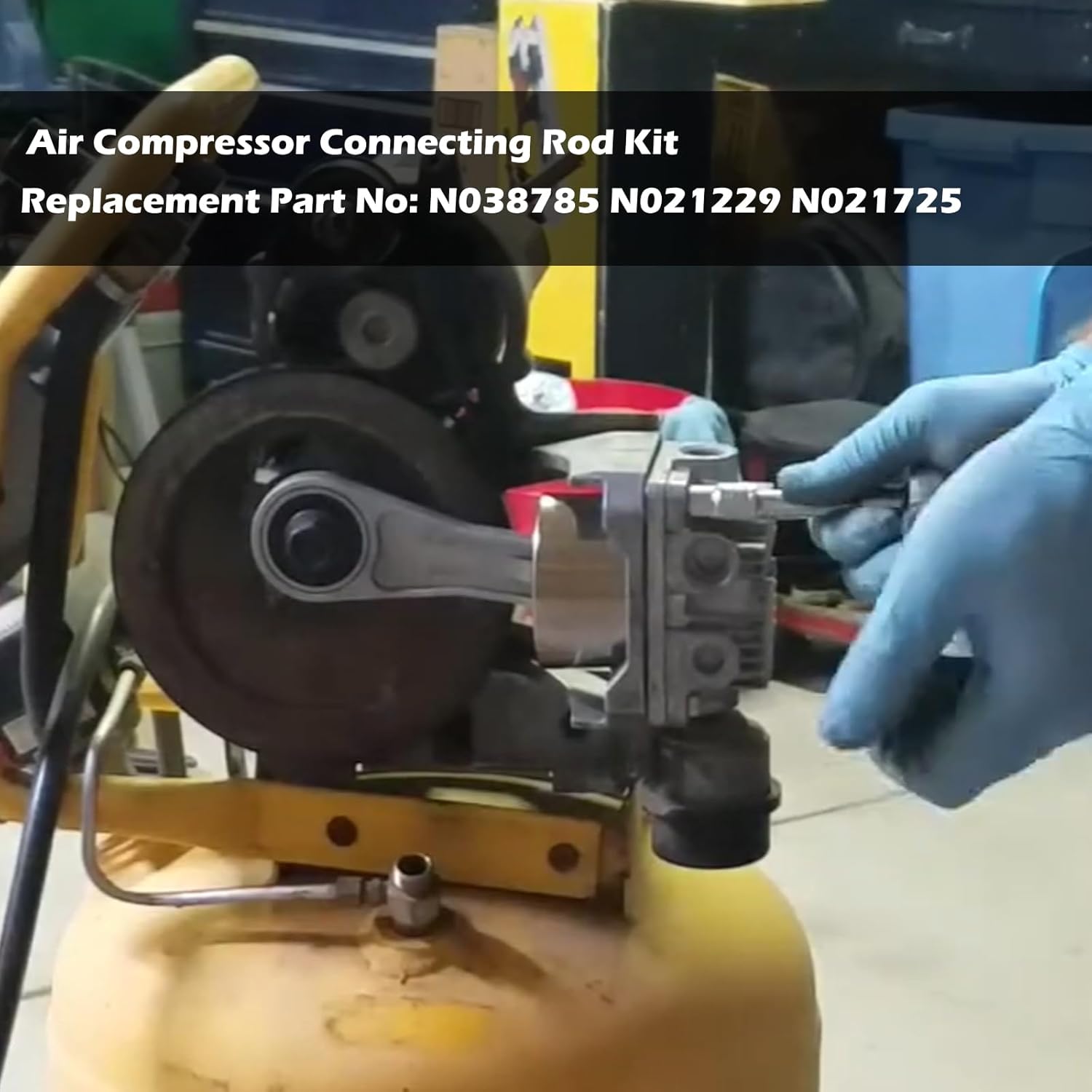 N038785 Air Compressor Connecting Rod Kit for Craftsman, Dewalt, and Black & Decker, N021229 N021725 Compressor Piston Kit for Dewalt D55146 D55167 D55168, Fits 2-7/8" Cylinder Bore