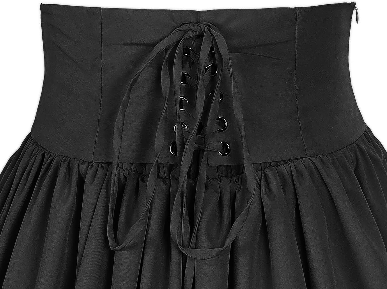 Women Victorian Skirt Medieval Renaissance Peasant Skirt Floor High Waisted Fluttering Long Skirt - Image 6