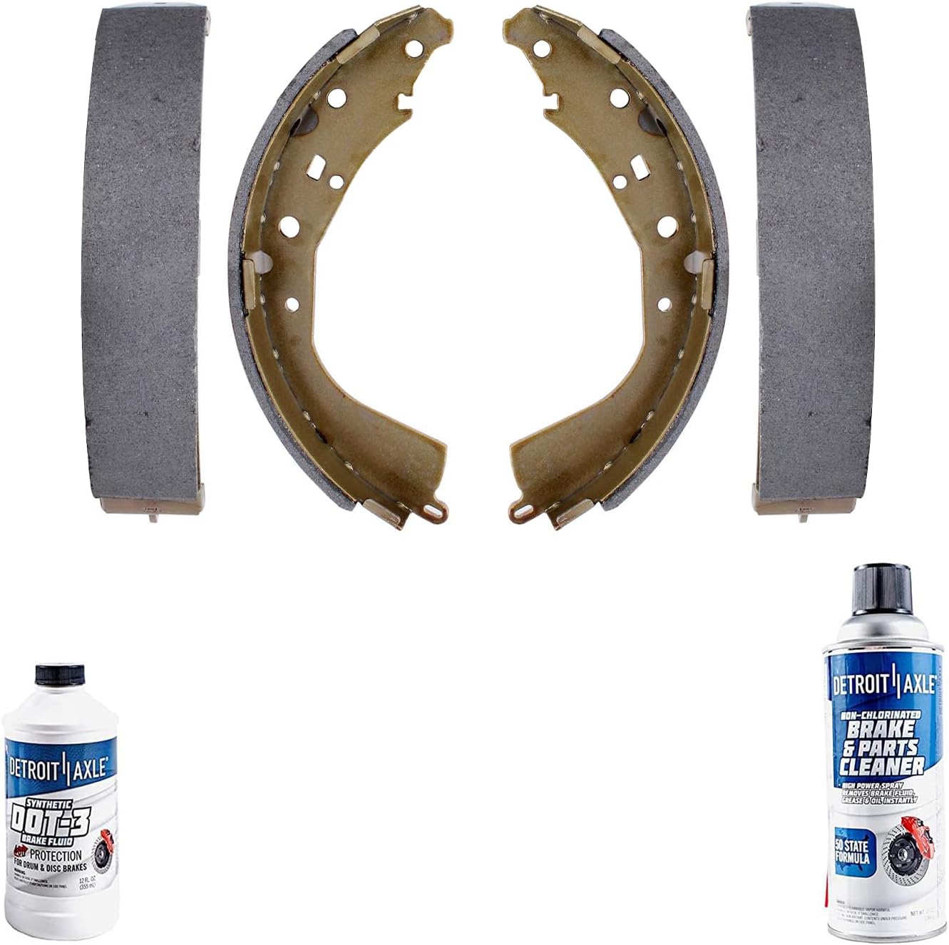 Detroit Axle - Rear Brake Shoes for 2003-2006 Toyota Tundra, 2001-2002 4Runner, 2003-2004 Tacoma, Semi-Metallic Brake Shoes Replacement