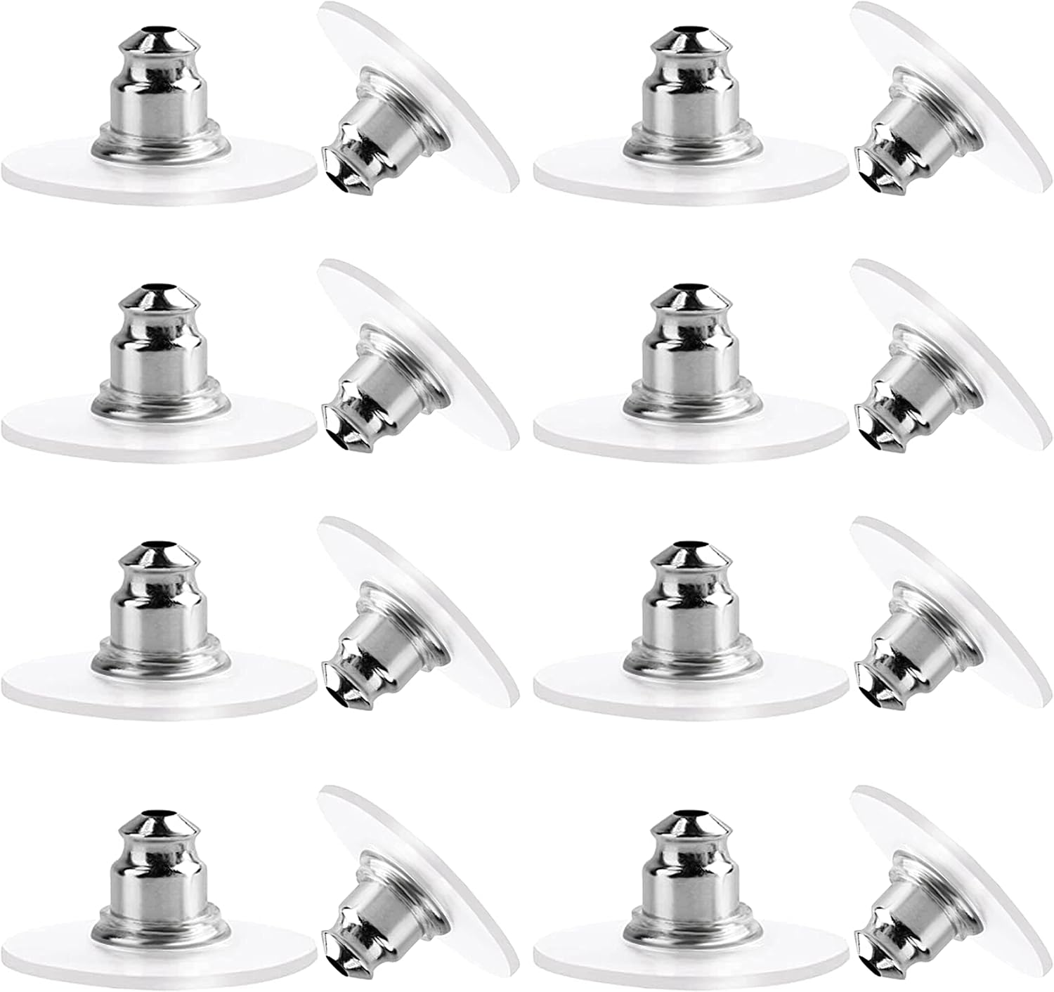 100 Pieces Bullet Clutch Earring Backs for Studs with Pad
