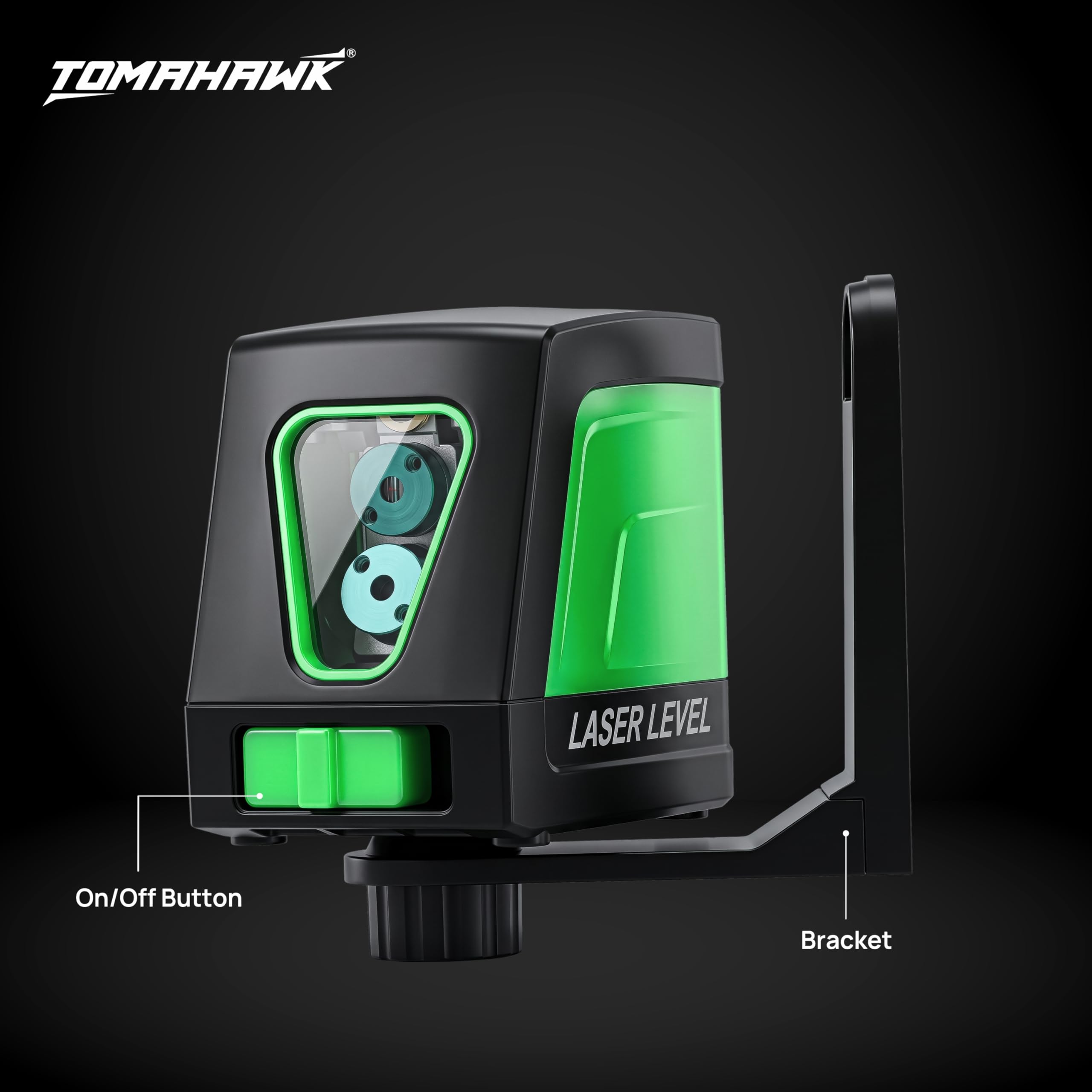 TOMAHAWK® 2 Line Laser Cross Line Leveller TLL-GLC-02 | Self- Leveling Green Laser Level | 25m Working Distance | 3mm Precision | IP54 Dustproof | Magnetic Bracket & Remote Control | Indoor Usage 4