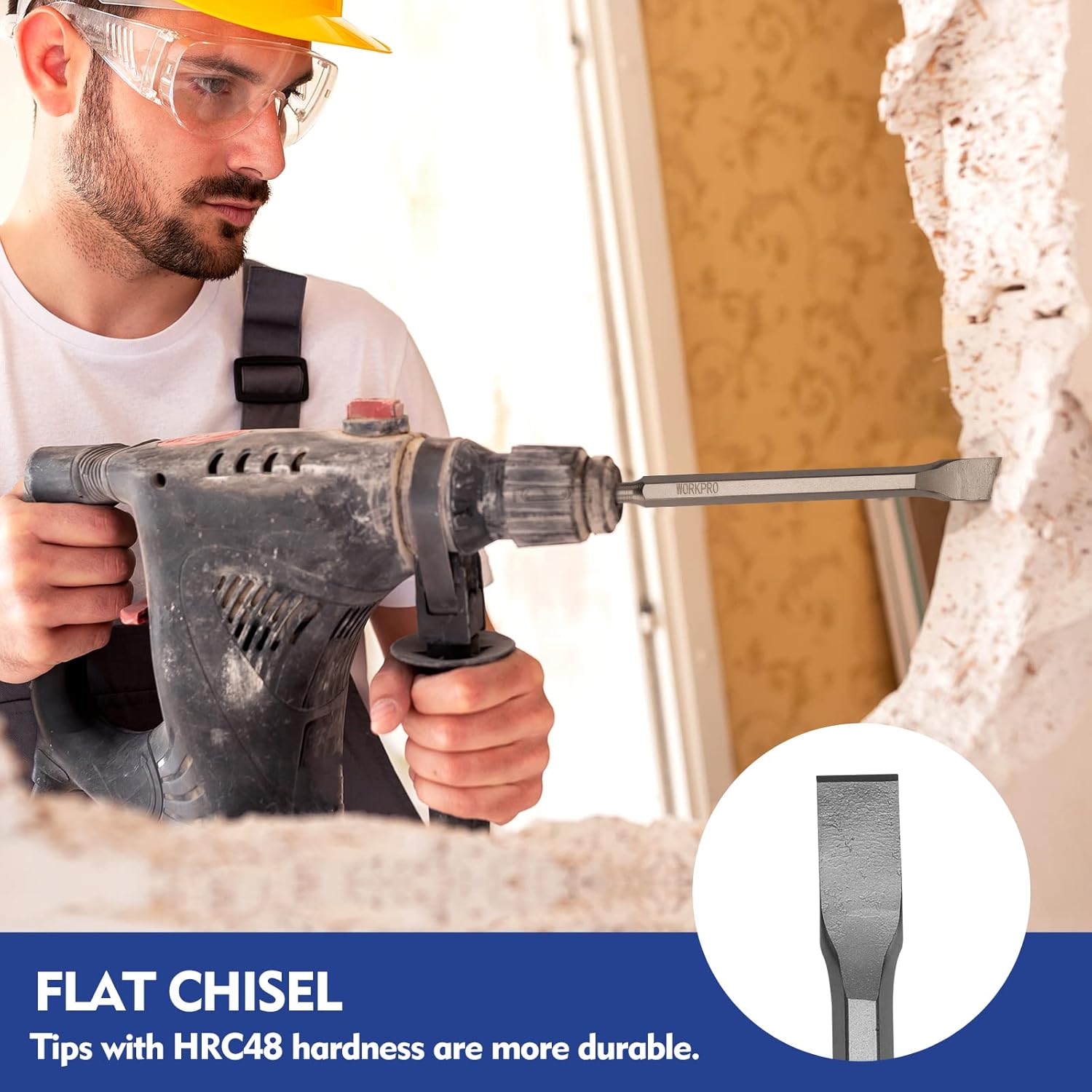 WORKPRO 17-Piece SDS-Plus Rotary Hammer Drill Bits and Chisel Set & 6PCS Screw Extractor Set