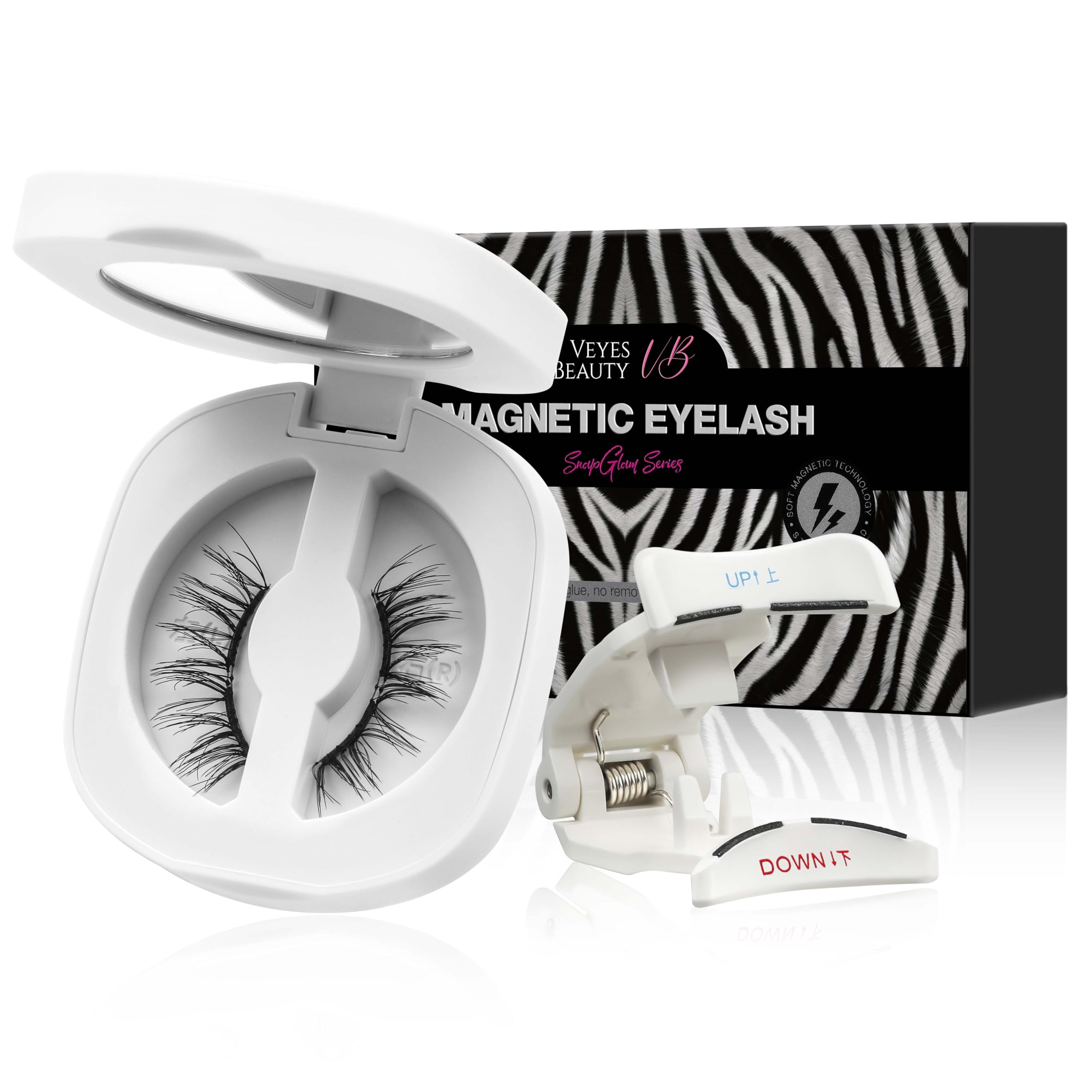 VEYESBEAUTY Magnetic Eyelashes with Applicator Reusable Magnetic Lashes Natural Look No Glue Needed False Eyelashes, NomSpirit Lashes Kit Easy to Wear