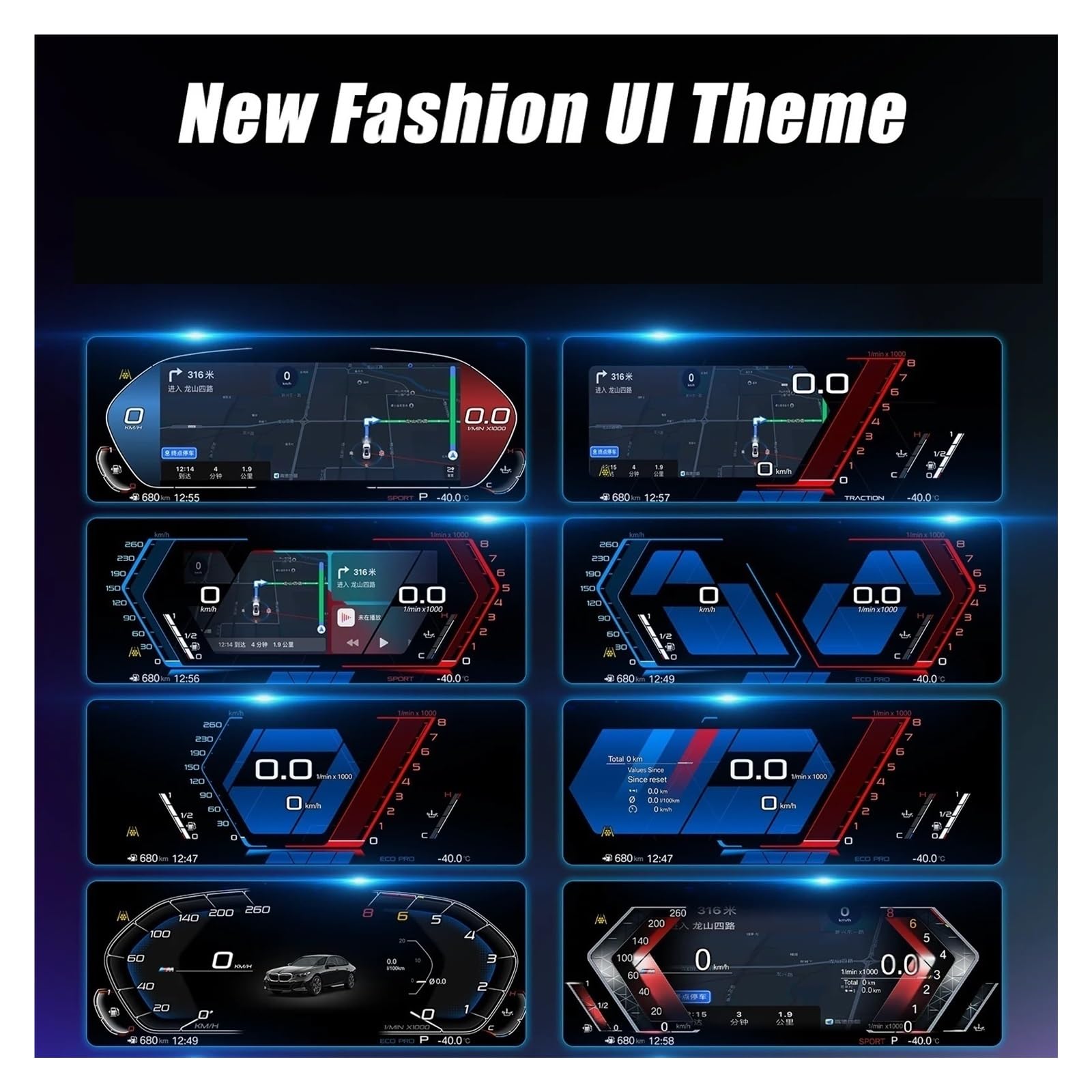 Cruscotto LCD da 11 pollici compatibile con BMW Serie 3 E90 E91 E92 2005-2012 anni Supporto Carplay Pannello Virtuele Tachimetro cabina di pilotaggio(Black)