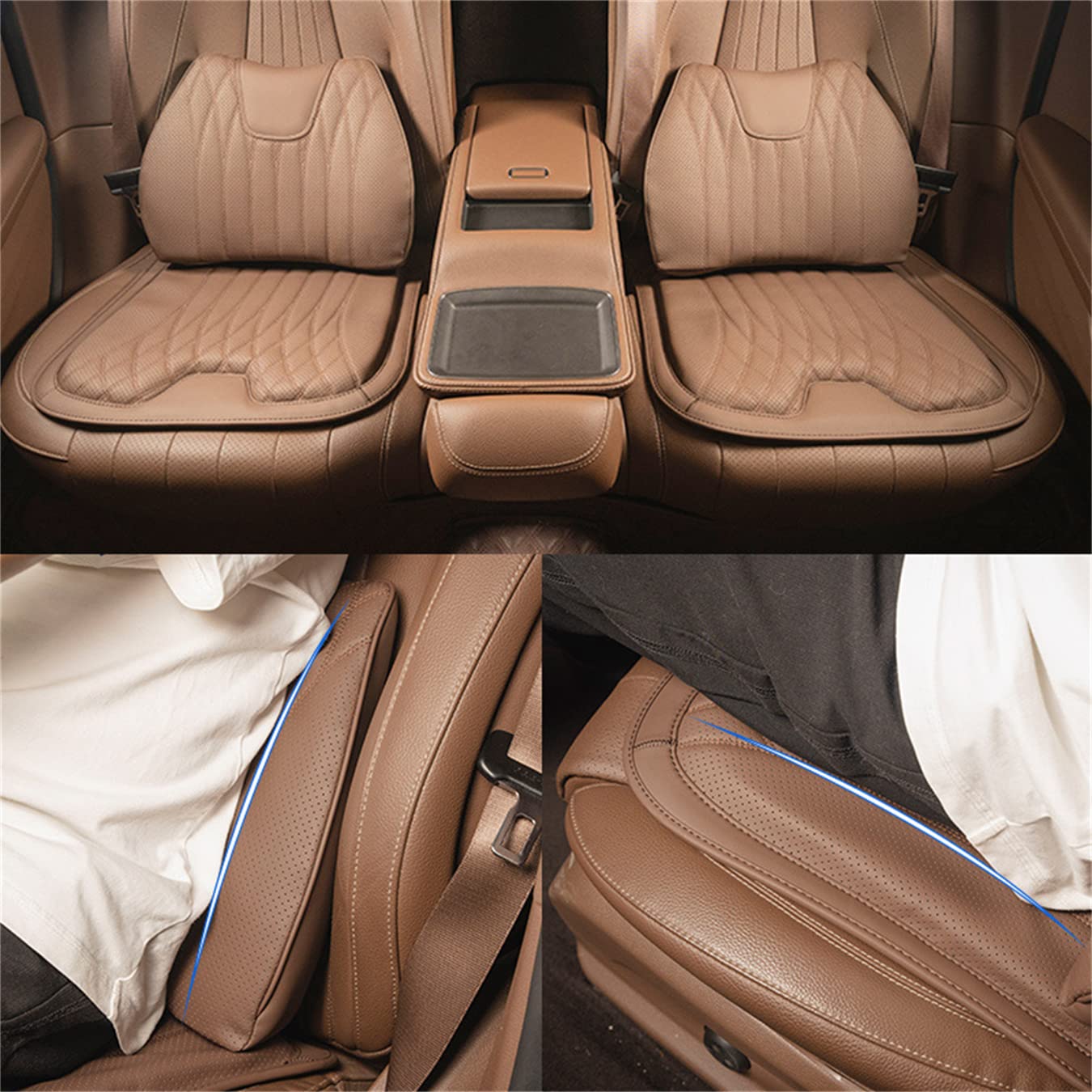 トヨタ TOYOTAベージュ⁄ブラウン車用 シートクッション 座布団 低 【2 