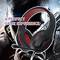 Vista 8 de Anivia MH601 - Auriculares con micrófono LED con cable con micrófono de cancelación activa de ruido conector de audio estéreo de 0138in color rojo