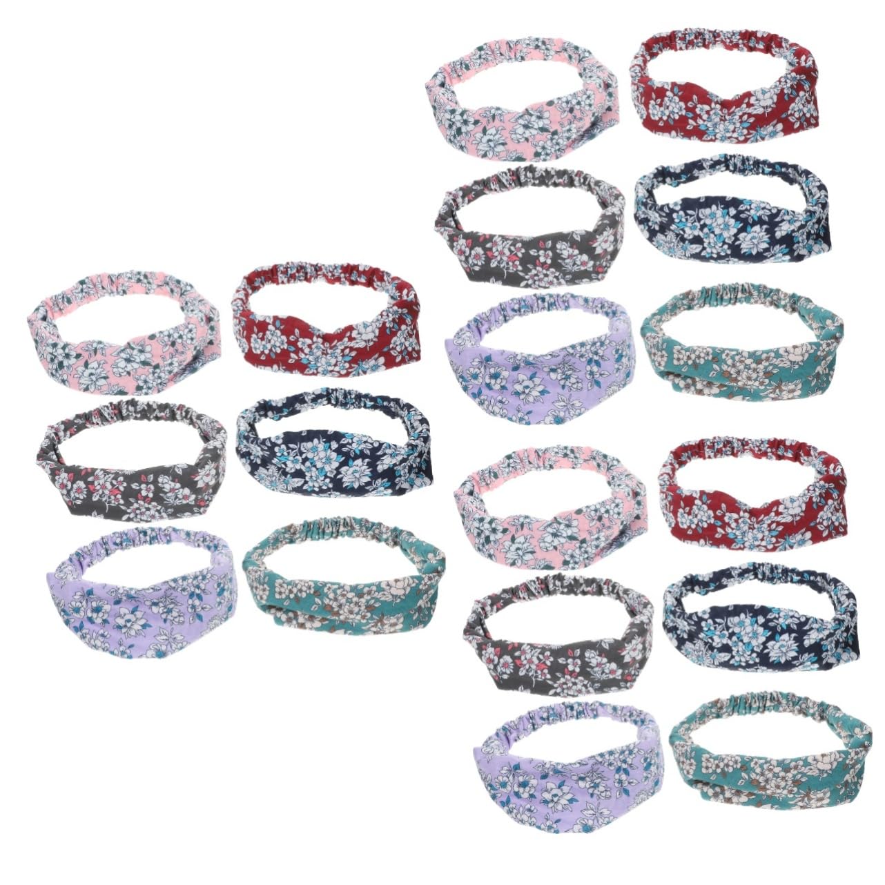 FRCOLOR Lot De 3 Bandeaux Élastiques Anti-transpiration Pour Femmes Motif Floral Pour Le Yoga 6 Pièces X 3
