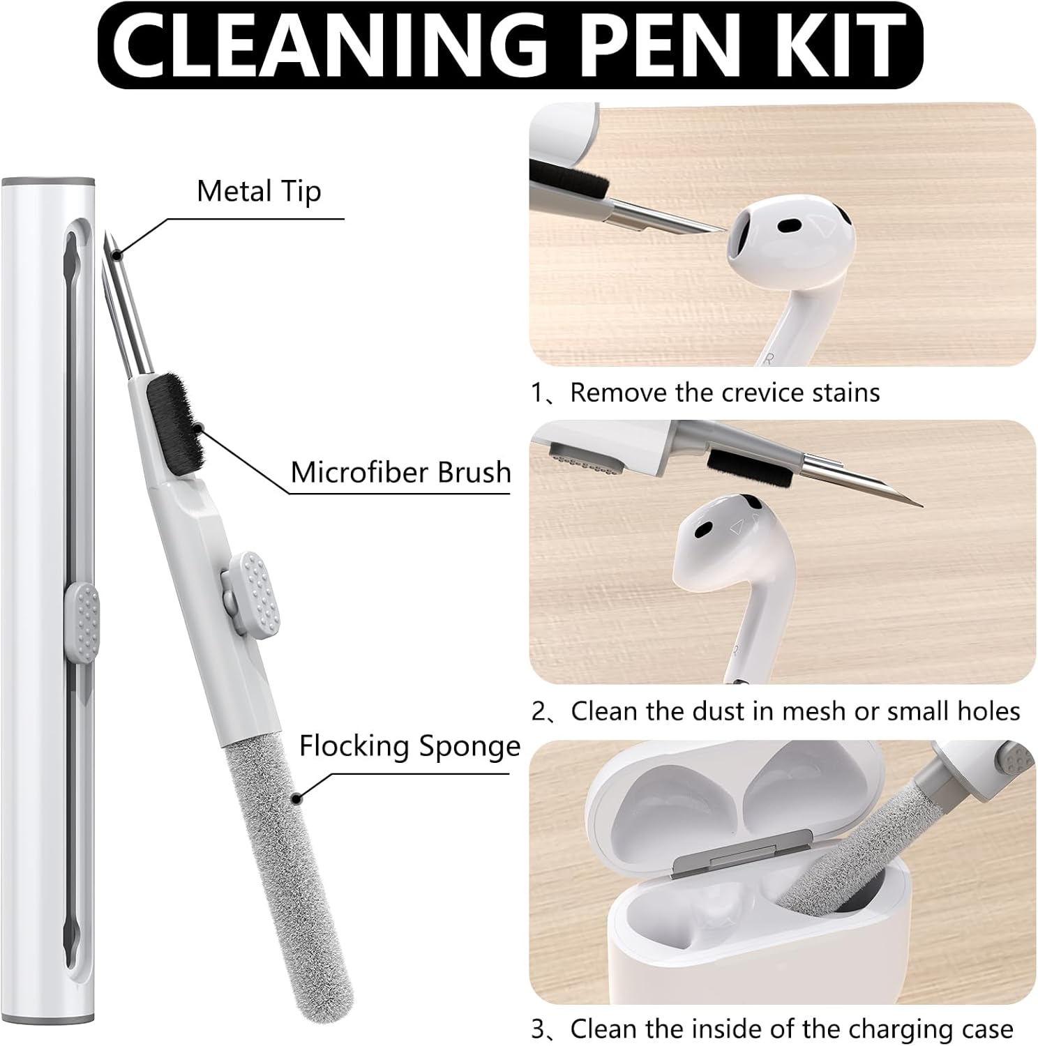 Ljusmicker for AirPods 4 Case 2024 with Cleaner Kit,Soft Silicone Protective Cover for Apple AirPods 4th Generation Cases for Women Men,AirPod 4 Case Accessories with Keychain-Magnetic Red - Image 6