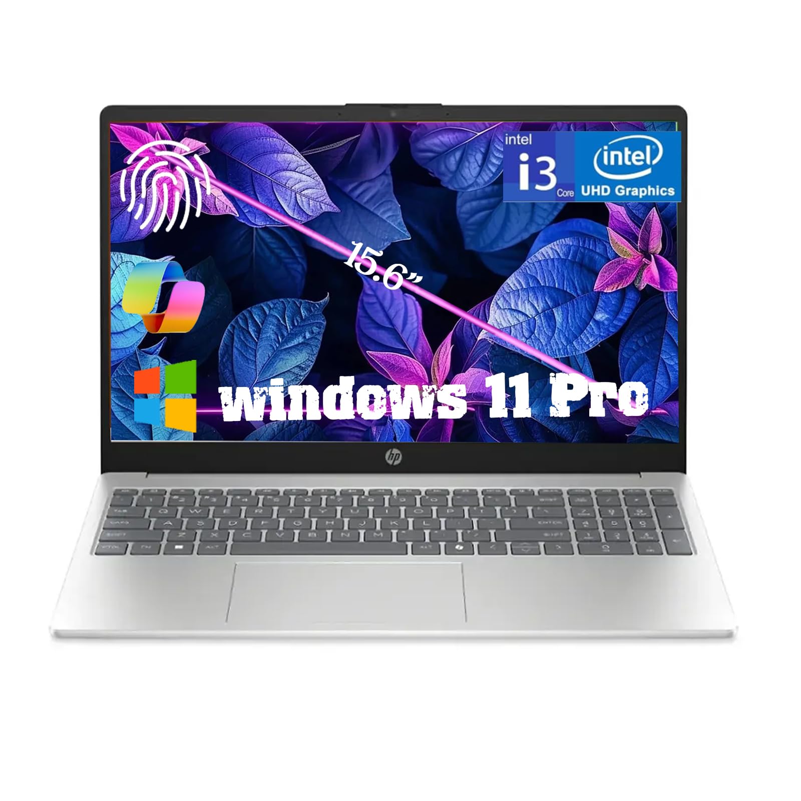 HP 2025 15.6" Touchscreen Laptop, Intel 13th Core i3-1315U(Up to 4.5GHz), Intel UHD Graphics, Anti-Glare, Windows 11 Pro, AI Copilot, for Business &